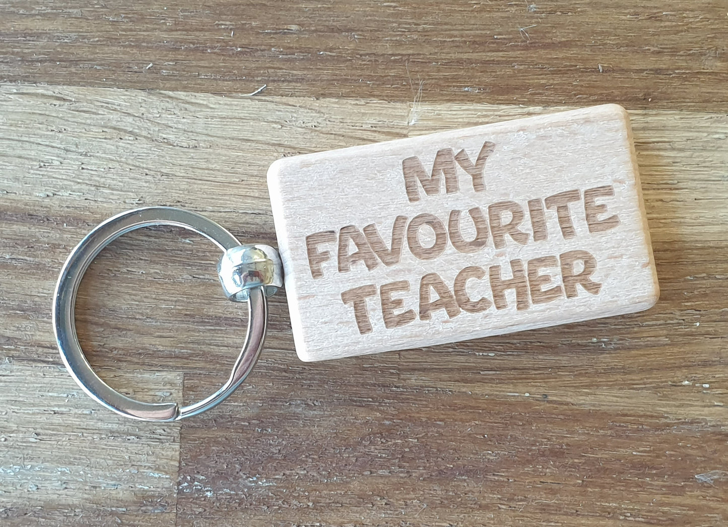 Teacher Keyring Gift My Favourite Cute Engraved Wooden Key Fob Fun Novelty Nice Present