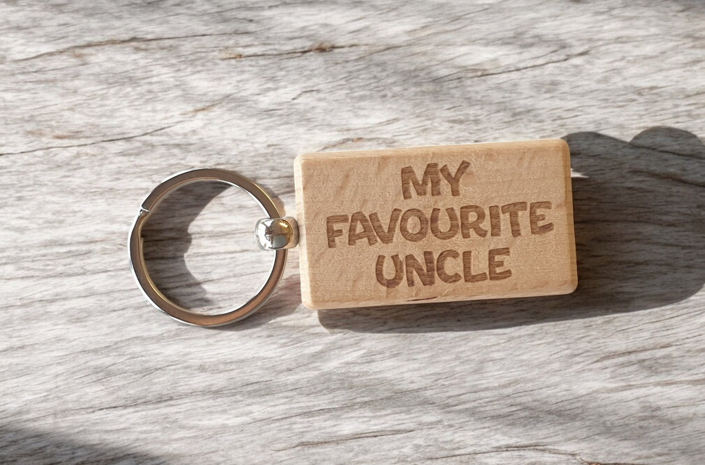 Uncle Keyring Gift My Favourite Cute Engraved Wooden Key Fob Fun Novelty Nice Present
