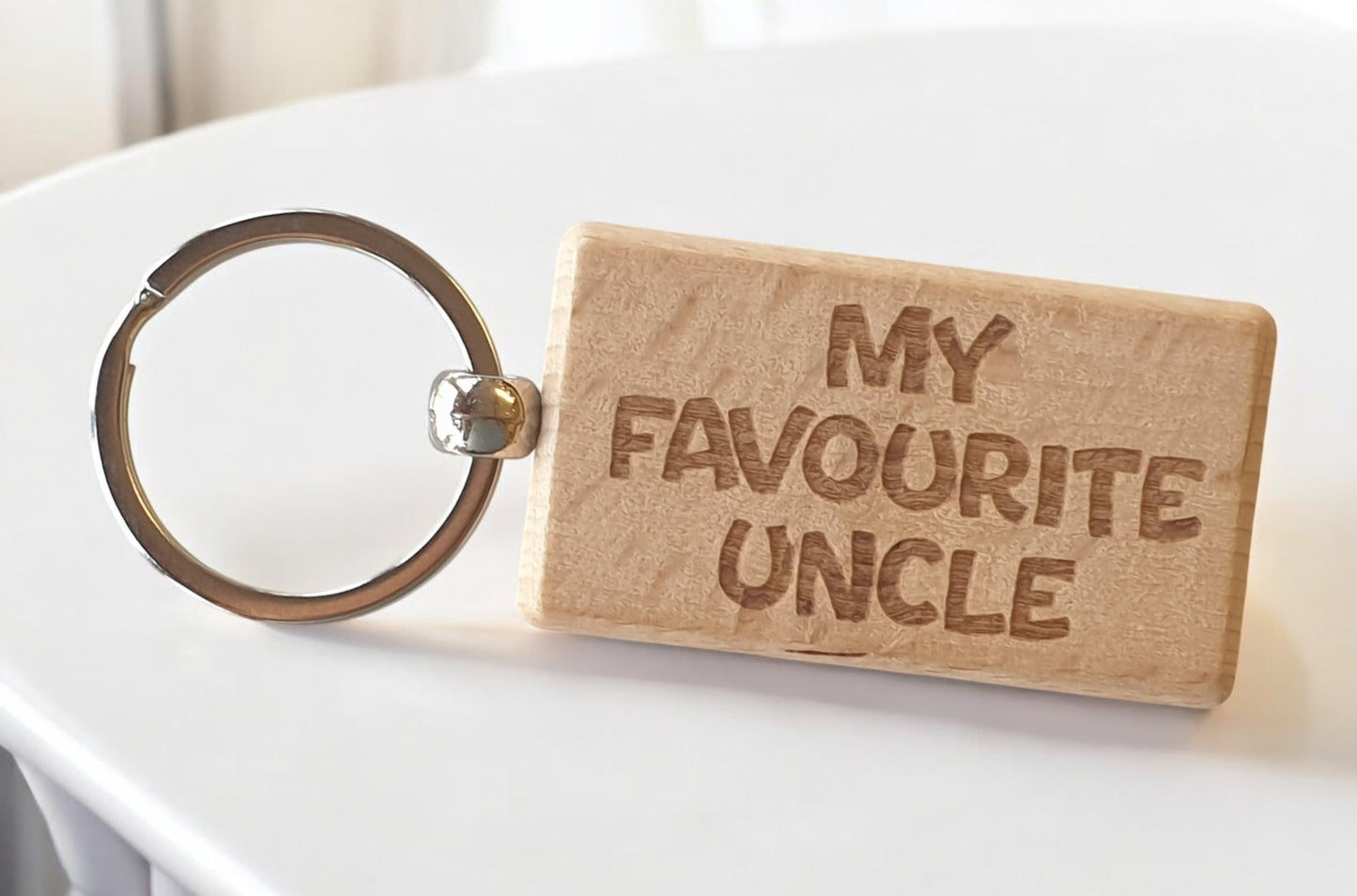 Uncle Keyring Gift My Favourite Cute Engraved Wooden Key Fob Fun Novelty Nice Present