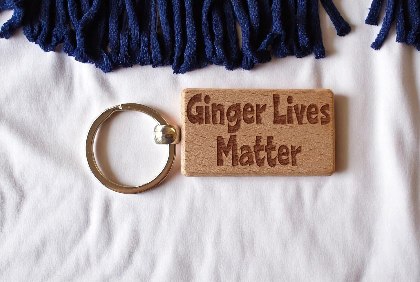 Fun Keyring Gift Ginger Lives Matter Cute Engraved Wooden Key Fob Chain Fun Nice Custom Present
