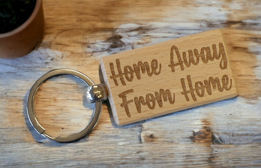 Motorhome Campervan Keyring Gift Home Away From Home Engraved Wooden Cute Key Fob Fun Novelty Nice Custom Present