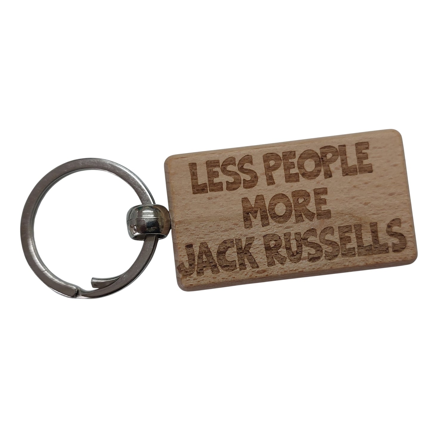Jack Russell Keyring Gift Less People More Engraved Wooden Keychain Dog Owner Present