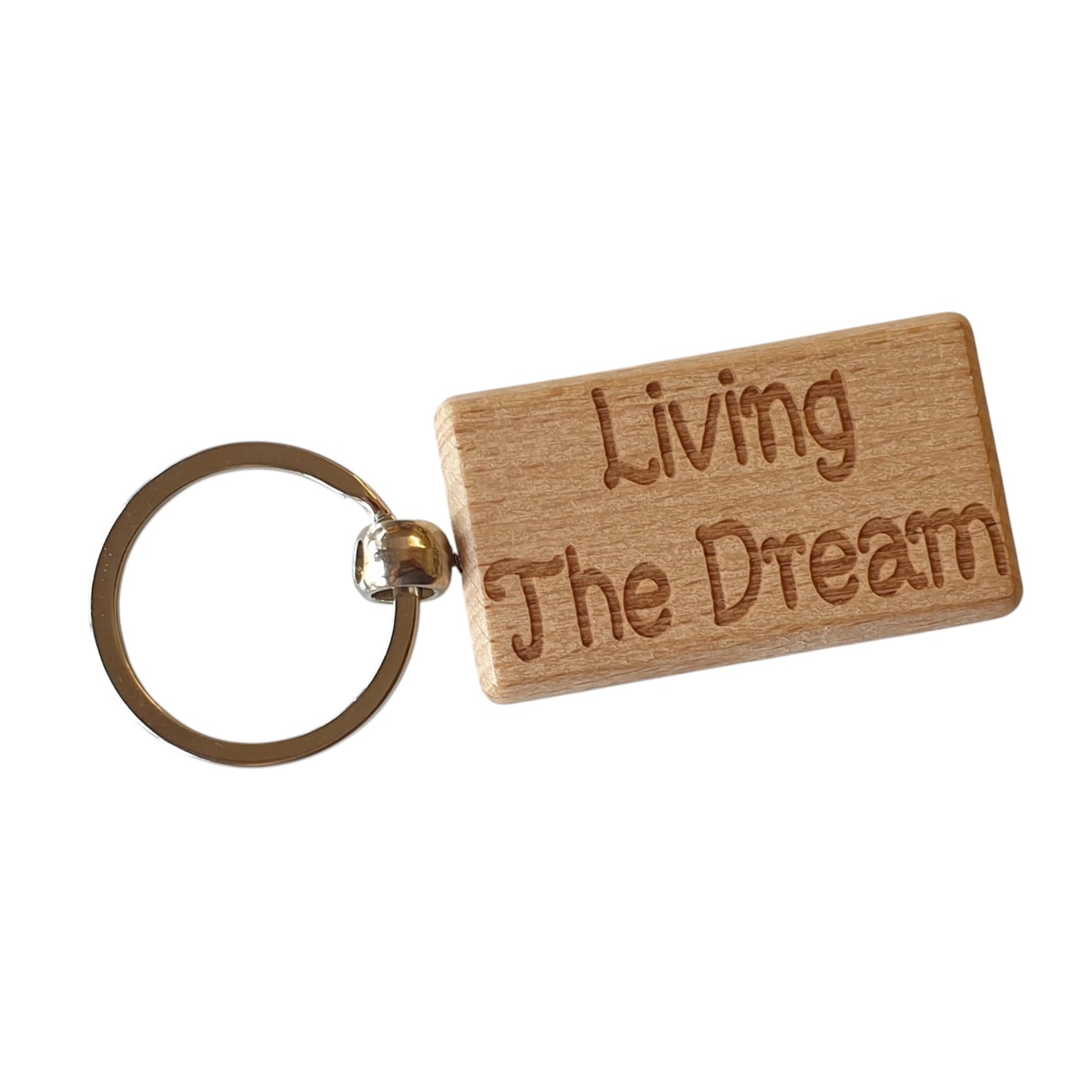 Fun Keyring Gift Living The Dream Cute Engraved Wooden Campervan Motorhome Key Fob Chain Fun Nice Custom Present