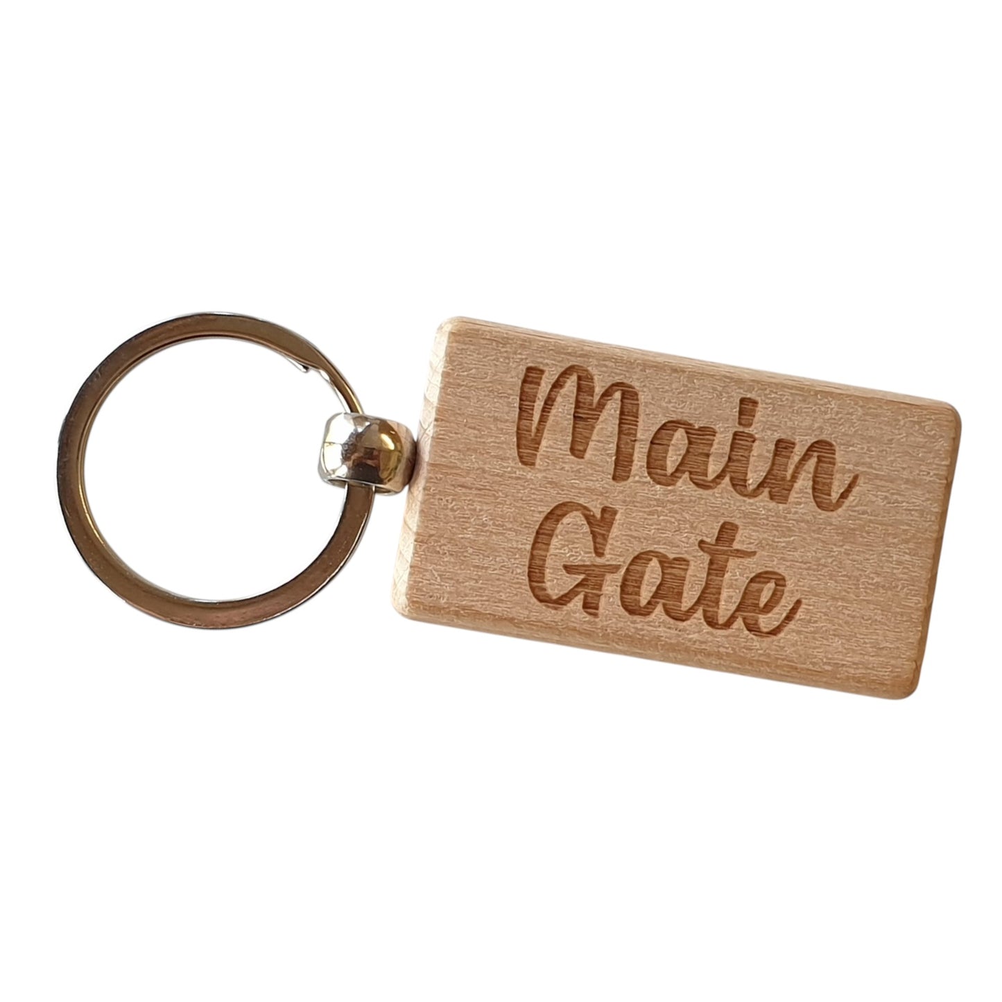 Main Gate Keyring Nice Cute Custom Engraved Wooden Key Fob Novelty House Keys Present
