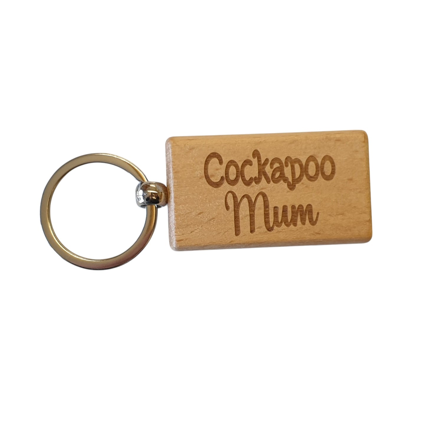 Cockapoo Mum Keyring Gift - Nice Cute Engraved Wooden Key Fob Novelty Dog Owner Present