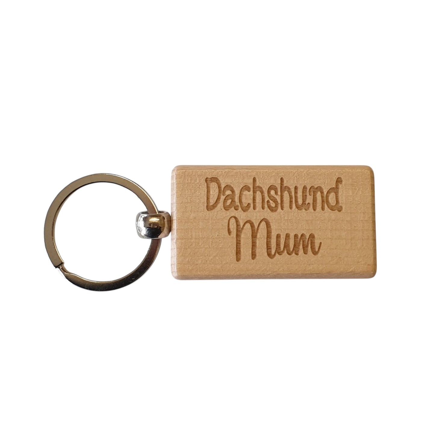 Dachshund Mum Keyring Gift - Nice Cute Engraved Wooden Key Fob Novelty Dog Owner Present