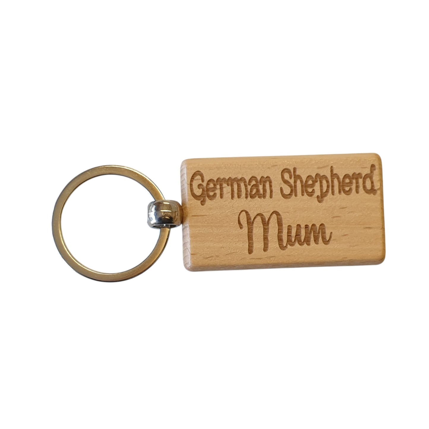 German Shepherd Mum Keyring Gift - Nice Cute Engraved Wooden Key Fob Novelty Dog Owner Present