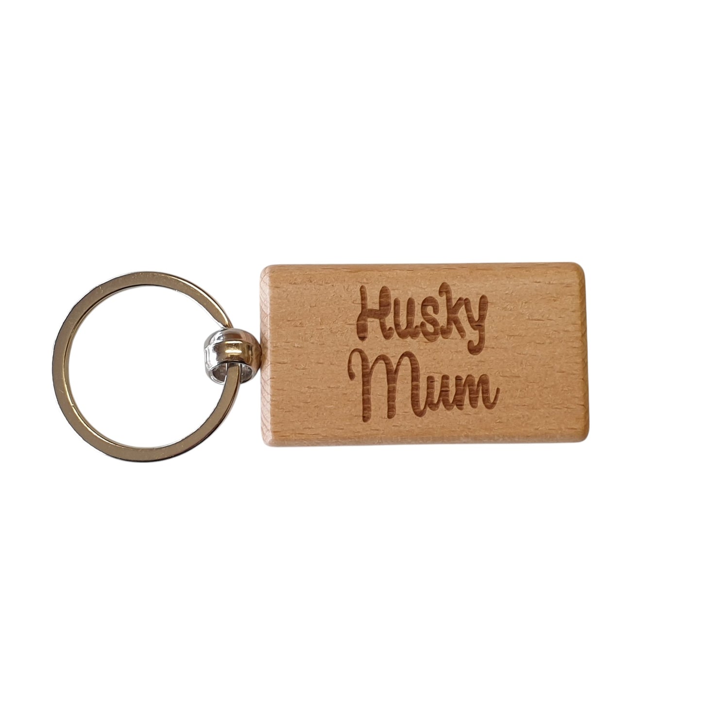 Husky Mum Keyring Gift - Nice Cute Engraved Wooden Key Fob Novelty Dog Owner Present