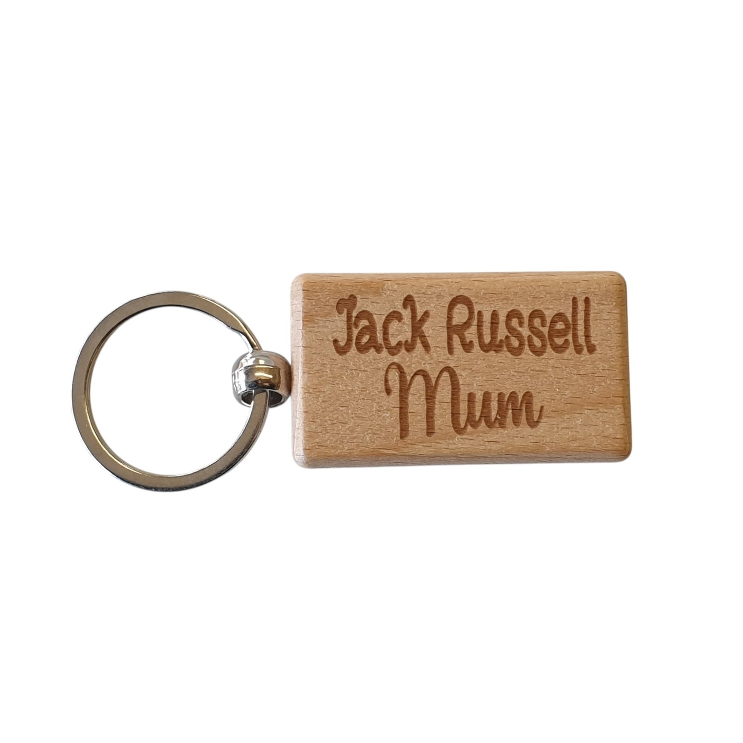 Jack Russell Mum Keyring Gift - Nice Cute Engraved Wooden Key Fob Novelty Dog Owner Present