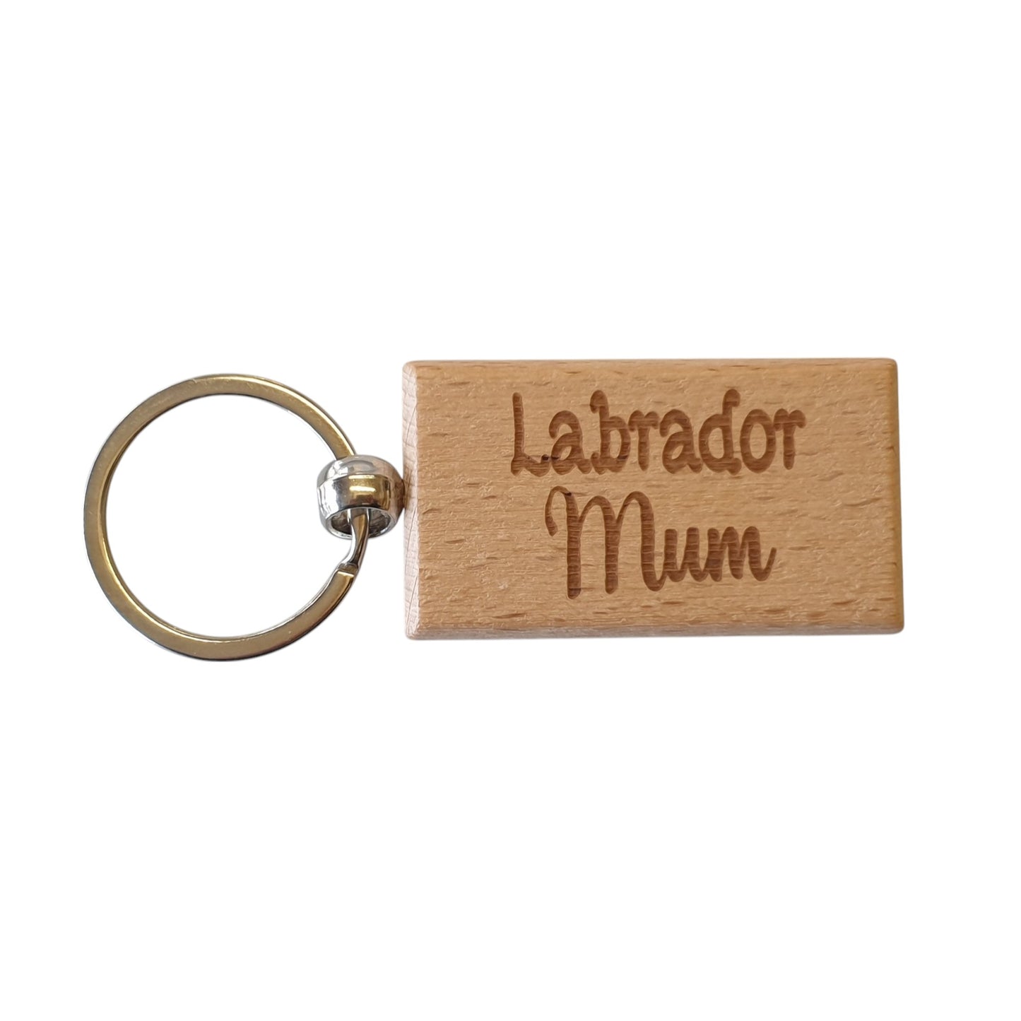 Labrador Mum Keyring Gift - Nice Cute Engraved Wooden Key Fob Novelty Dog Owner Present