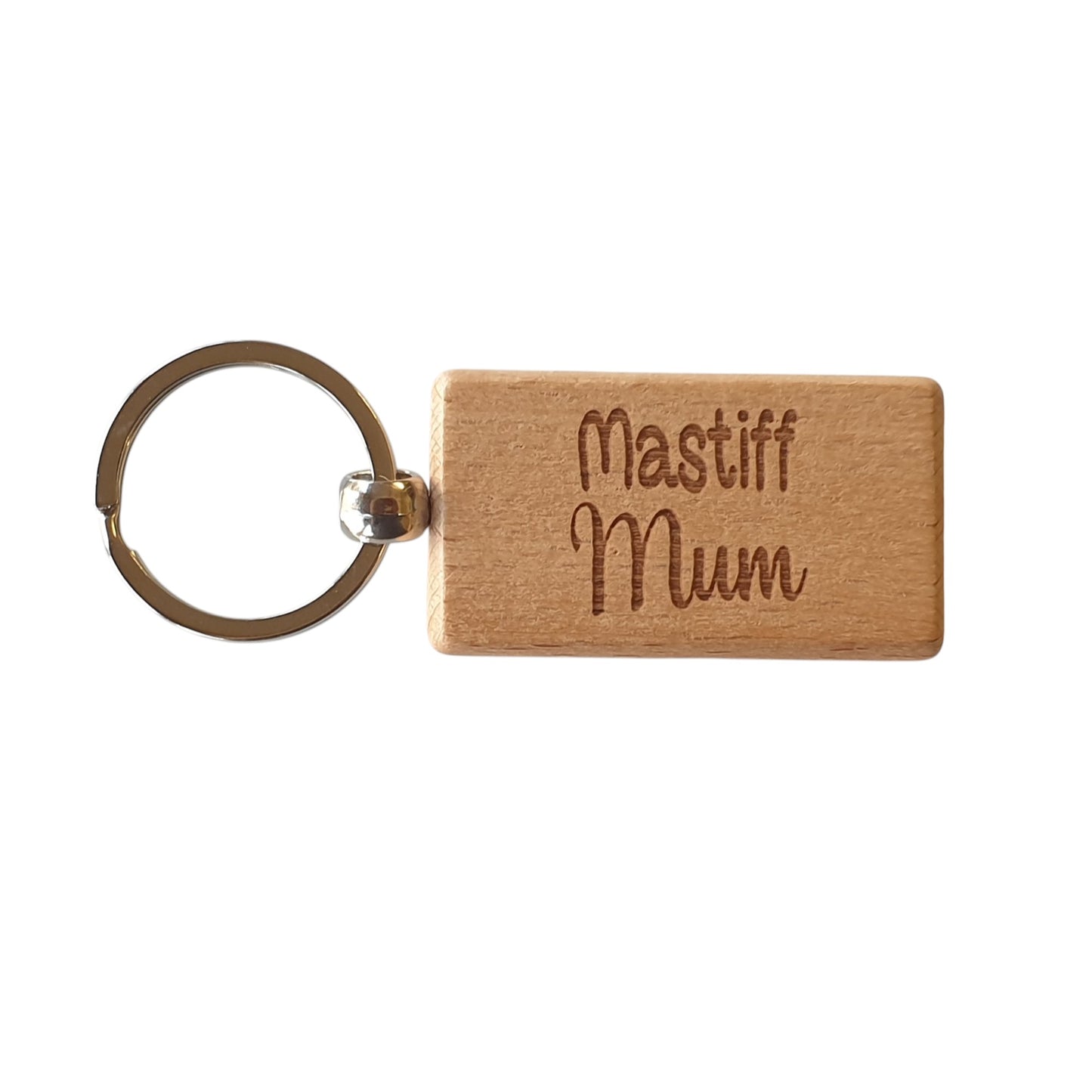 Mastiff Mum Keyring Gift - Nice Cute Engraved Wooden Key Fob Novelty Dog Owner Present