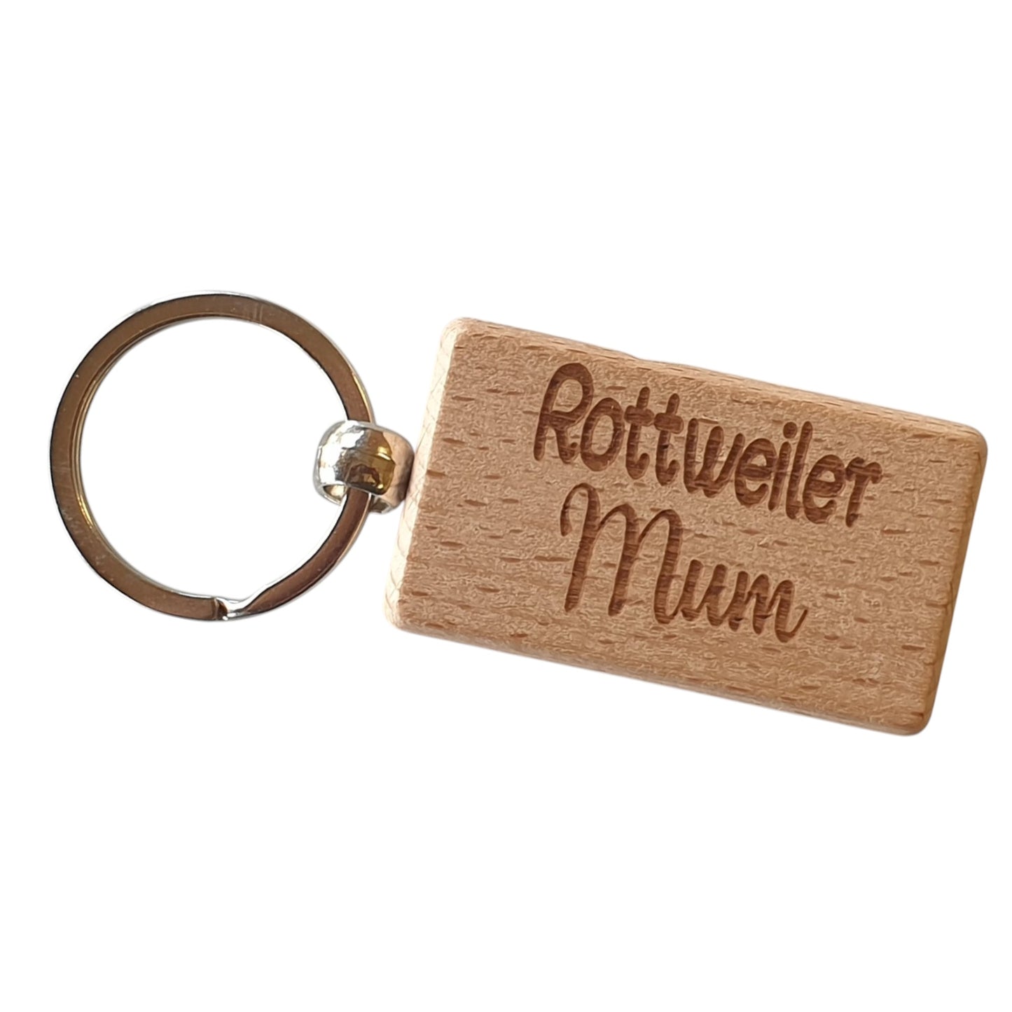 Rottweiler Mum Keyring Gift - Nice Cute Engraved Wooden Key Fob Novelty Dog Owner Present