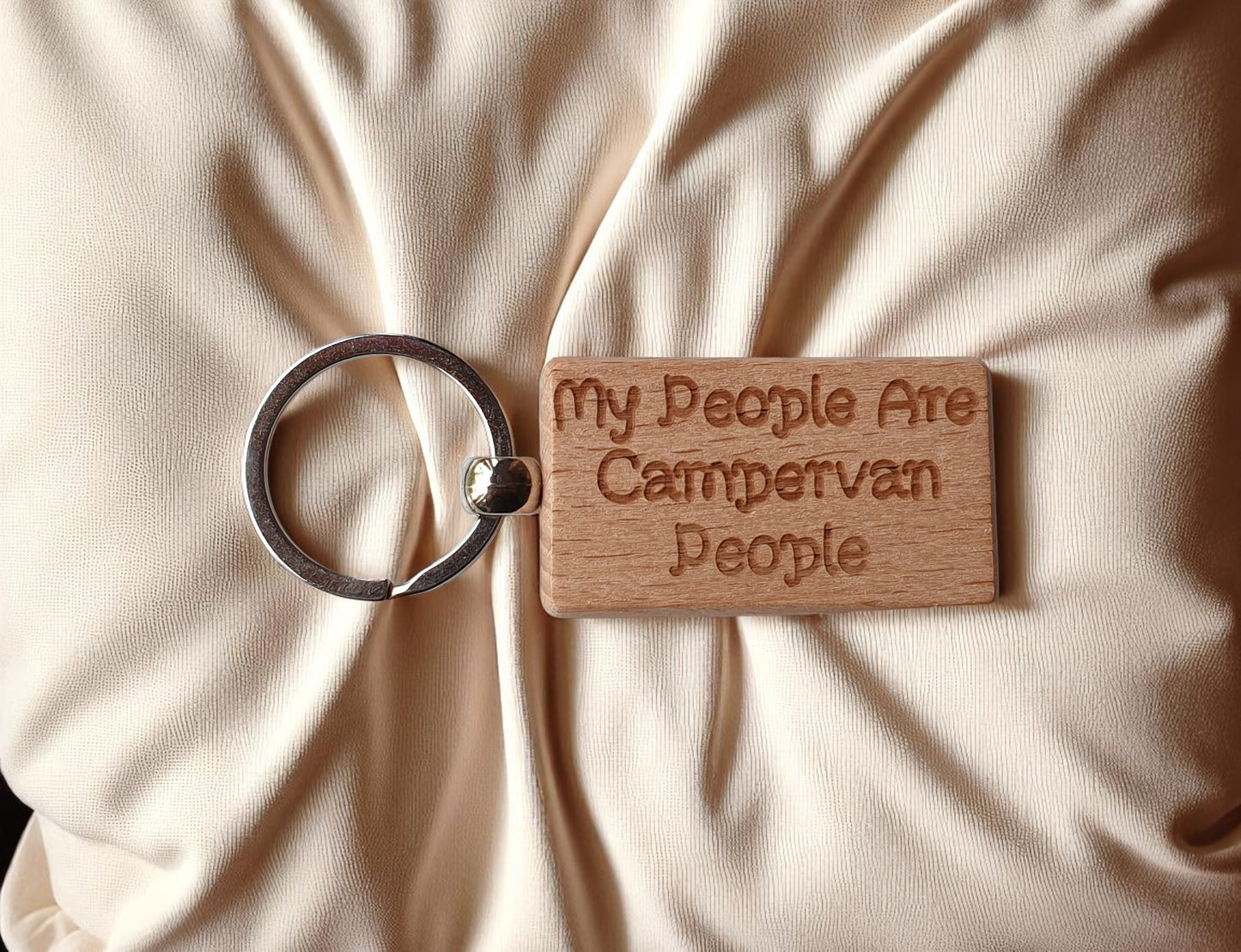 Campervan Keyring Gift My People Are Cute Engraved Wooden Key Fob Fun Novelty Nice Custom Present