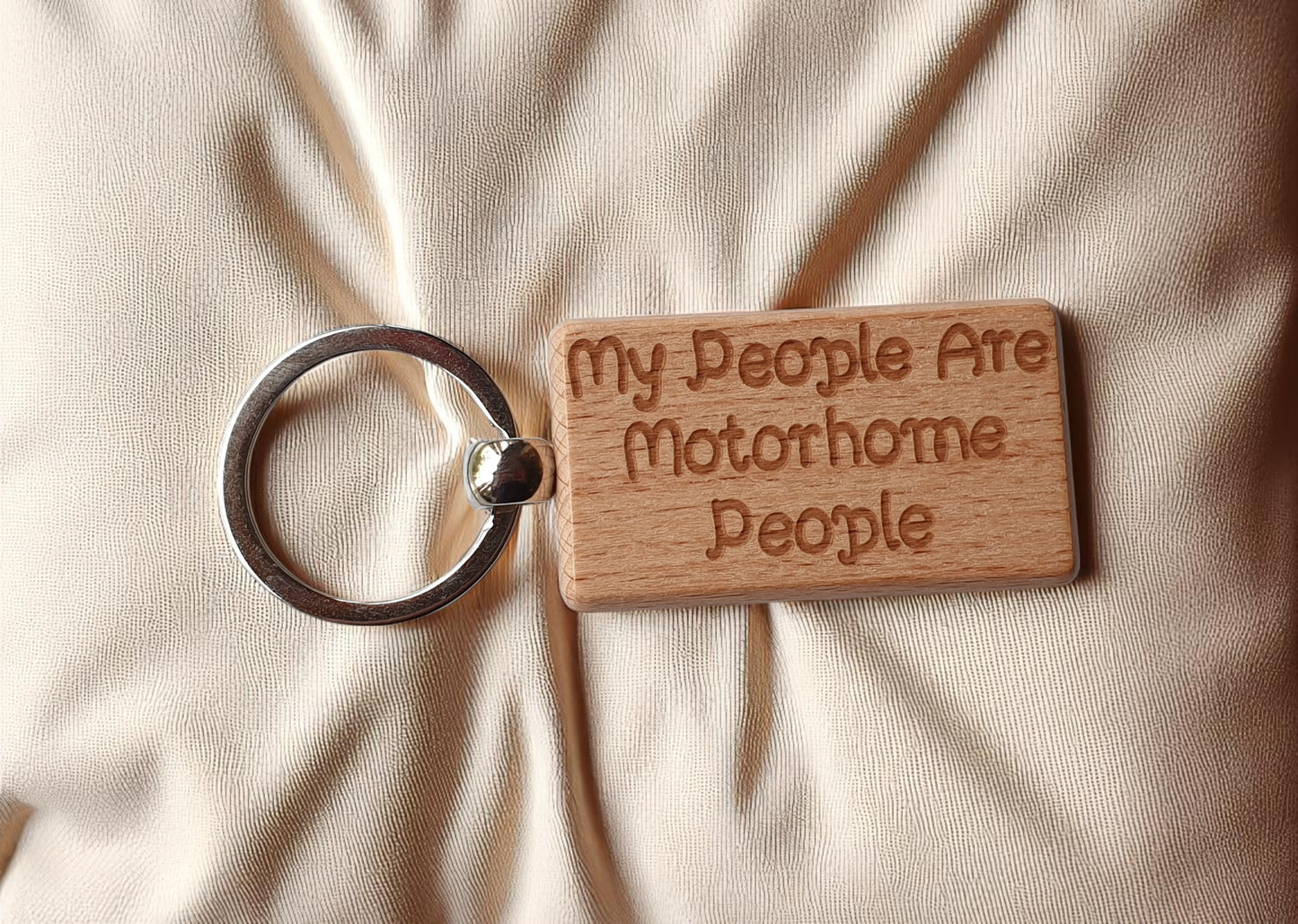 Motorhome Keyring Gift My People Are Cute Engraved Wooden Key Fob Chain Fun Nice Custom Present