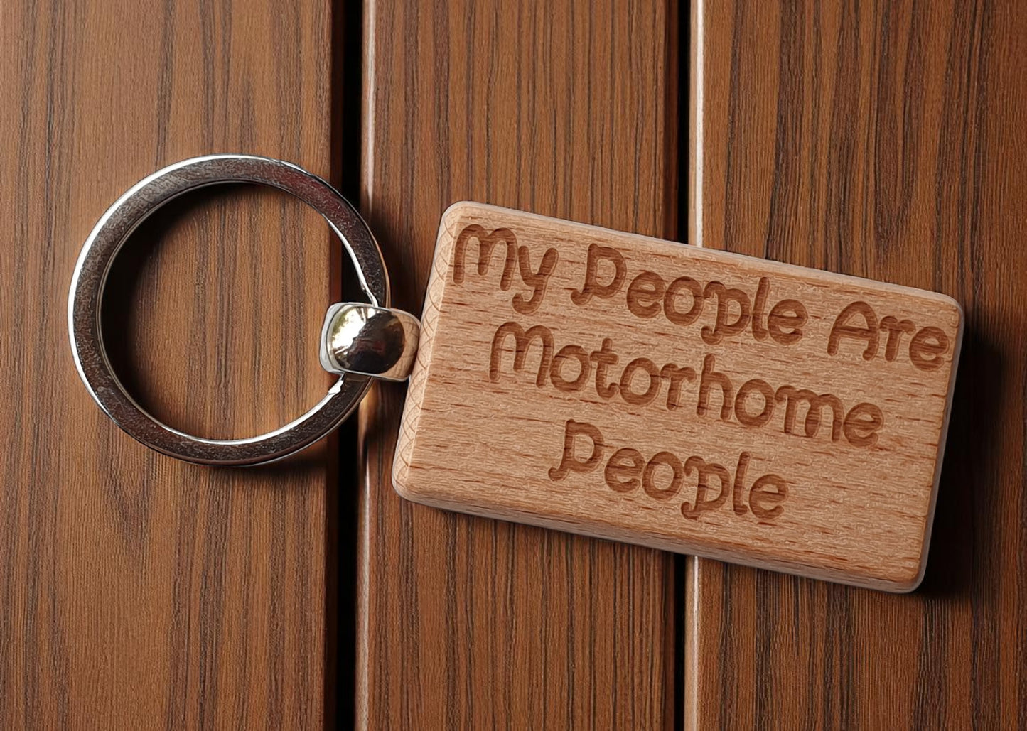 Motorhome Keyring Gift My People Are Cute Engraved Wooden Key Fob Chain Fun Nice Custom Present