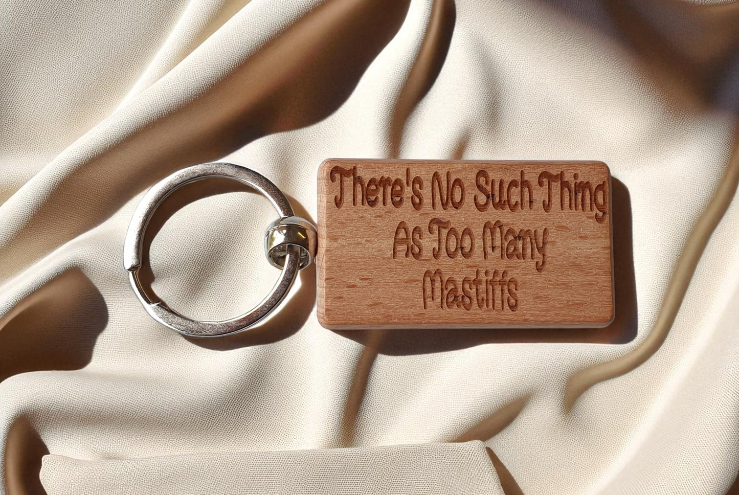 Mastiff Keyring Gift There's No Such Thing As Too Many Nice Cute Engraved Wooden Key Fob Novelty Dog Owner Present