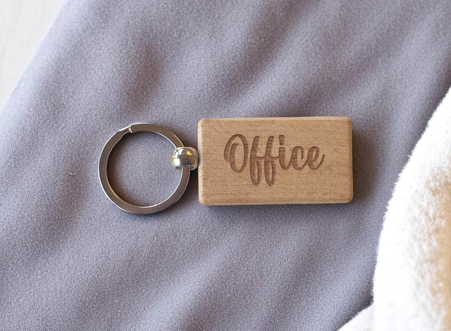 Office Keyring Nice Cute Custom Engraved Wooden Key Fob Novelty House Work Keys Personalised Present