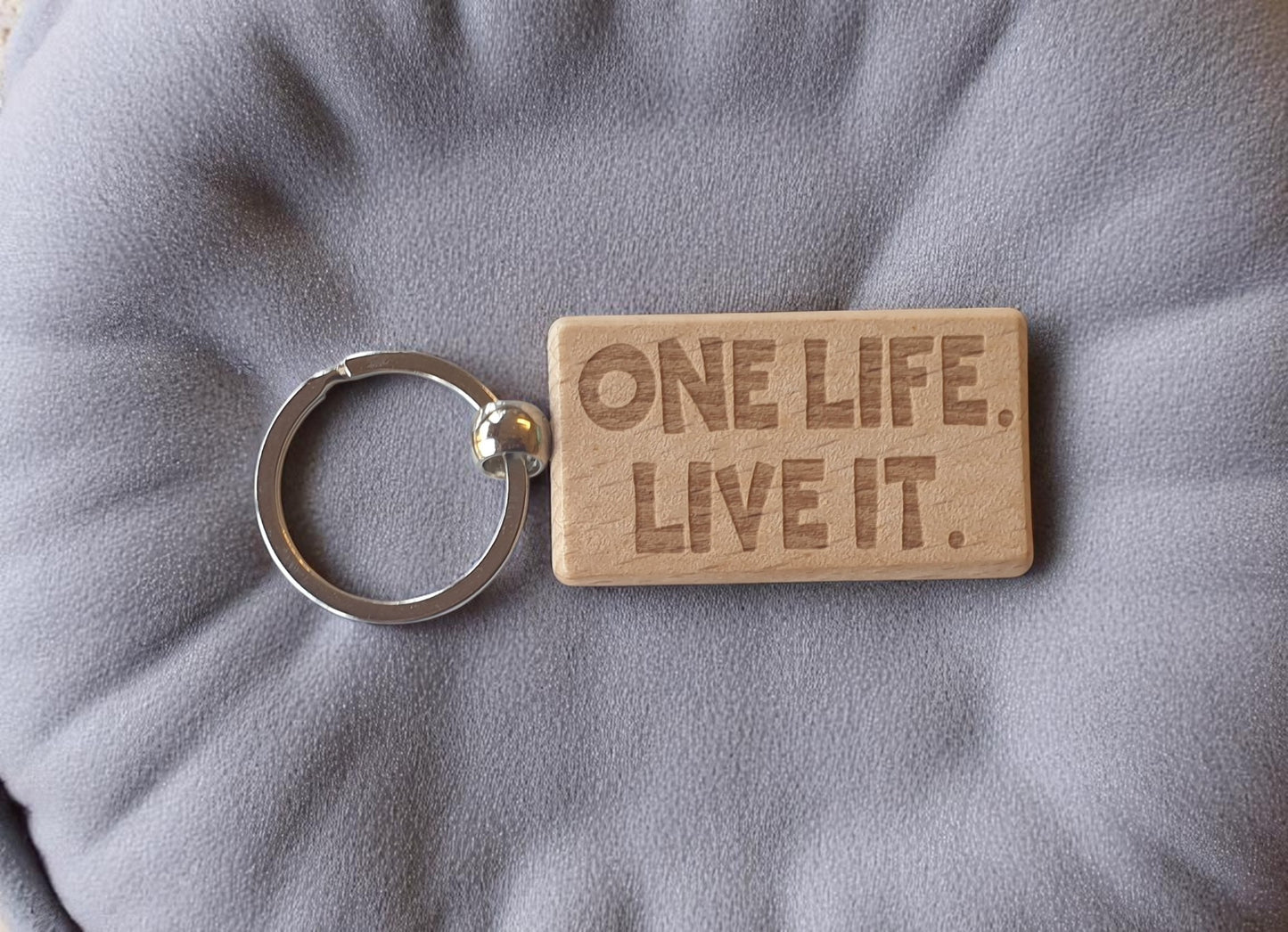4x4 Keyring One Life Live It Nice Cute Custom Engraved Wooden Key Fob Novelty Personalised Present