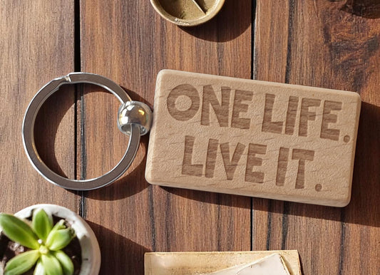 4x4 Keyring One Life Live It Nice Cute Custom Engraved Wooden Key Fob Novelty Personalised Present