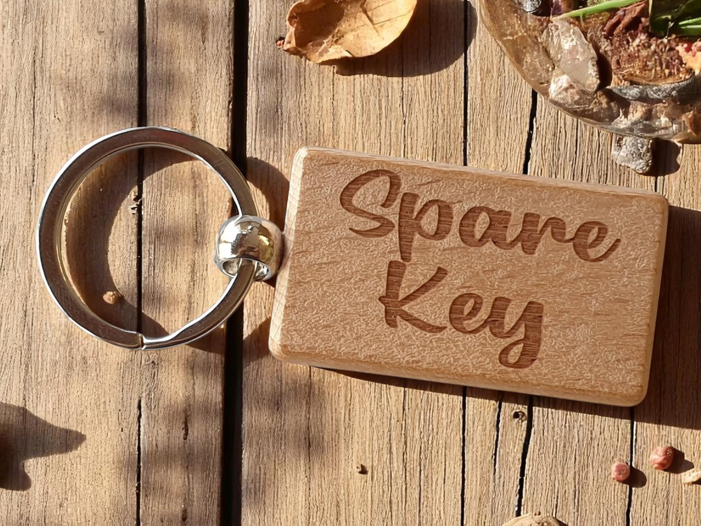 Spare Key Keyring Nice Cute Custom Engraved Wooden Key Fob Novelty House Keys Present
