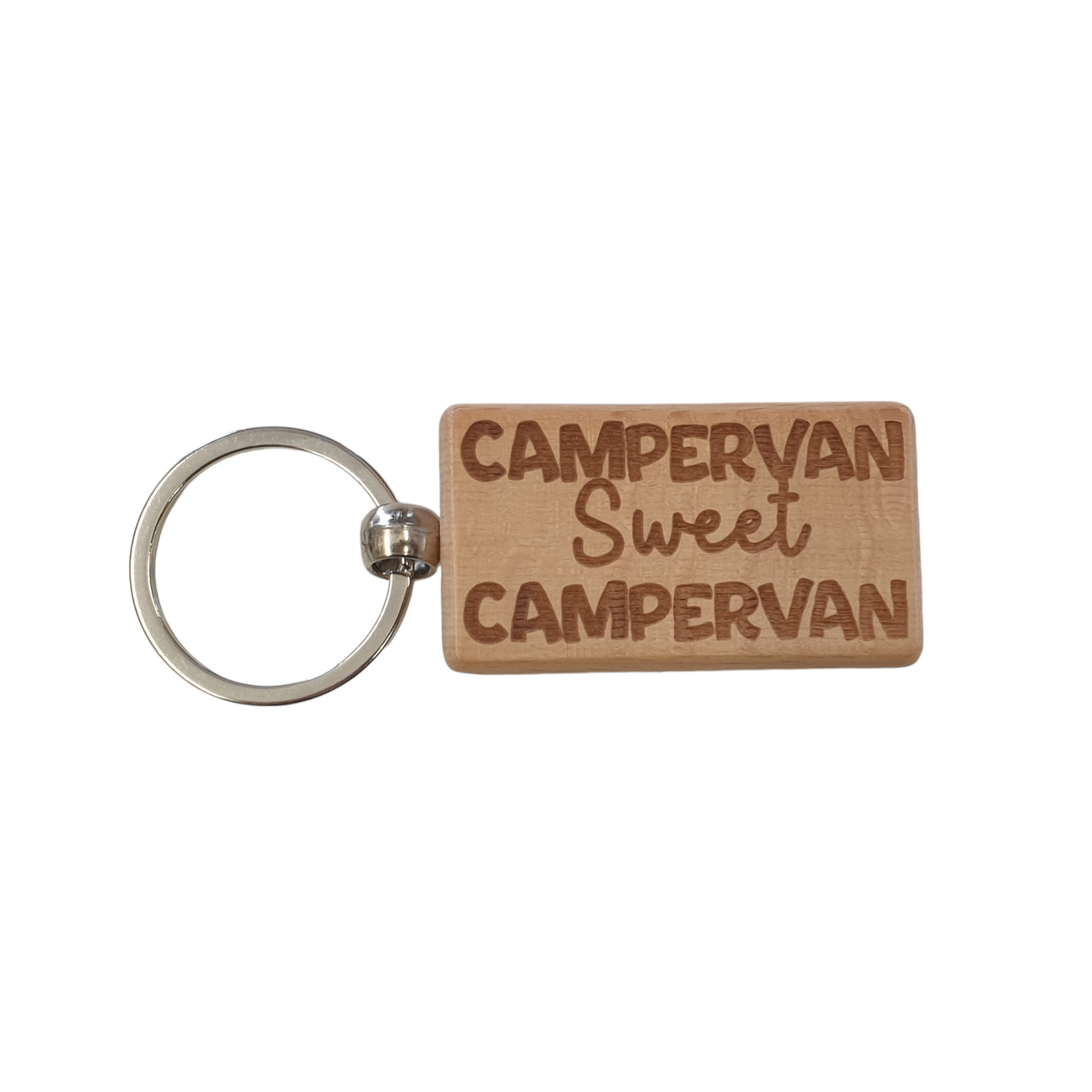 Campervan Keyring Gift Sweet Campervan Cute Engraved Wooden Key Fob Fun Novelty Nice Present