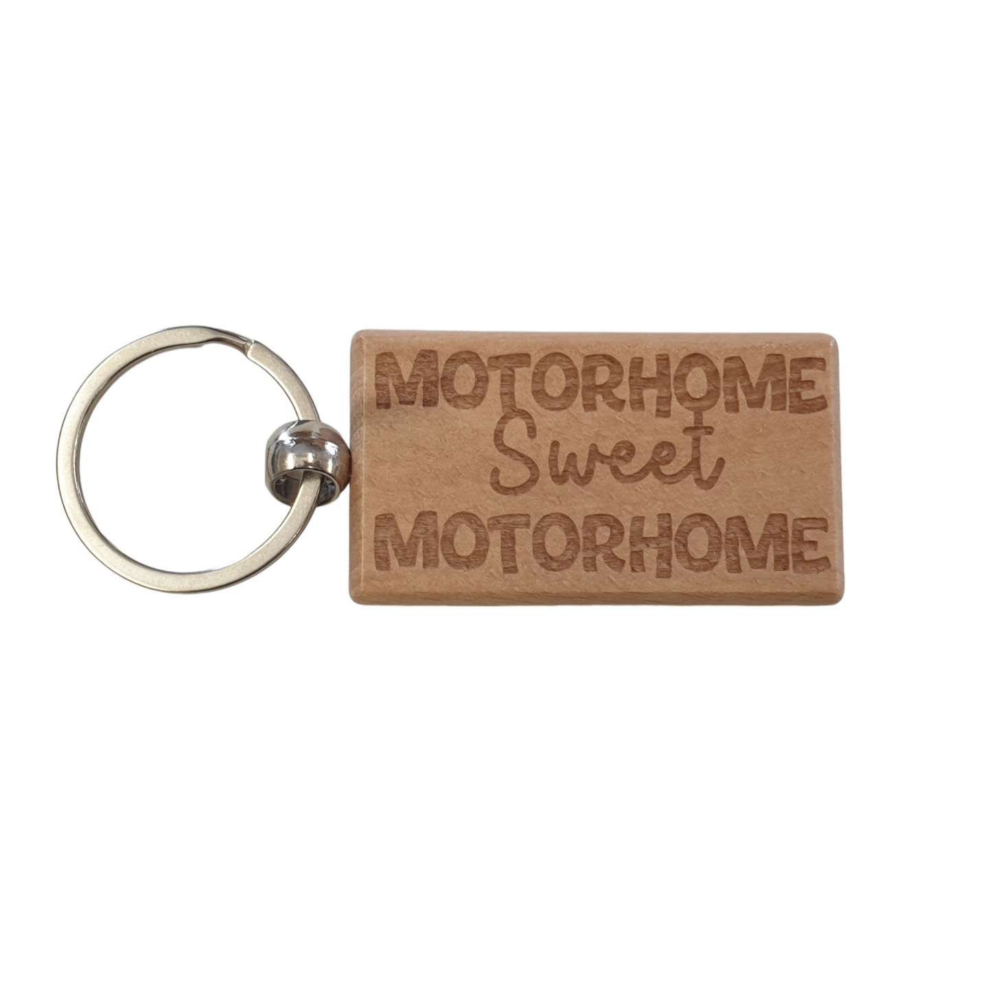 Motorhome Keyring Gift Sweet Motorhome Cute Engraved Wooden Key Fob Fun Novelty Nice Present