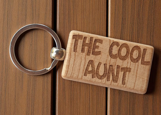 Aunt Keyring Gift The Cool Cute Engraved Wooden Key Fob Fun Novelty Nice Present