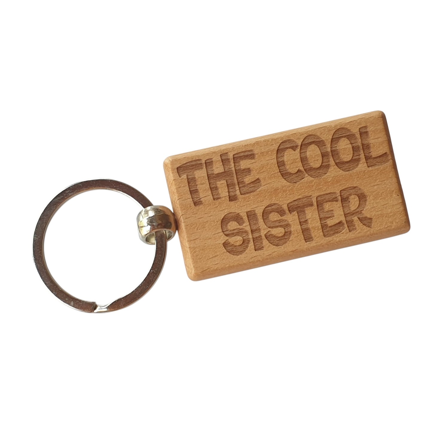 Sister Keyring Gift The Cool Cute Engraved Wooden Key Fob Fun Novelty Nice Present