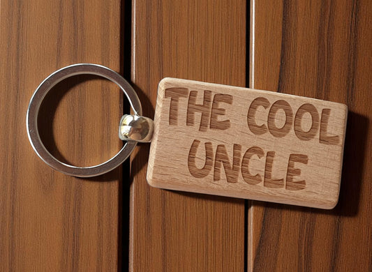 Uncle Keyring Gift The Cool Cute Engraved Wooden Key Fob Fun Novelty Nice Present