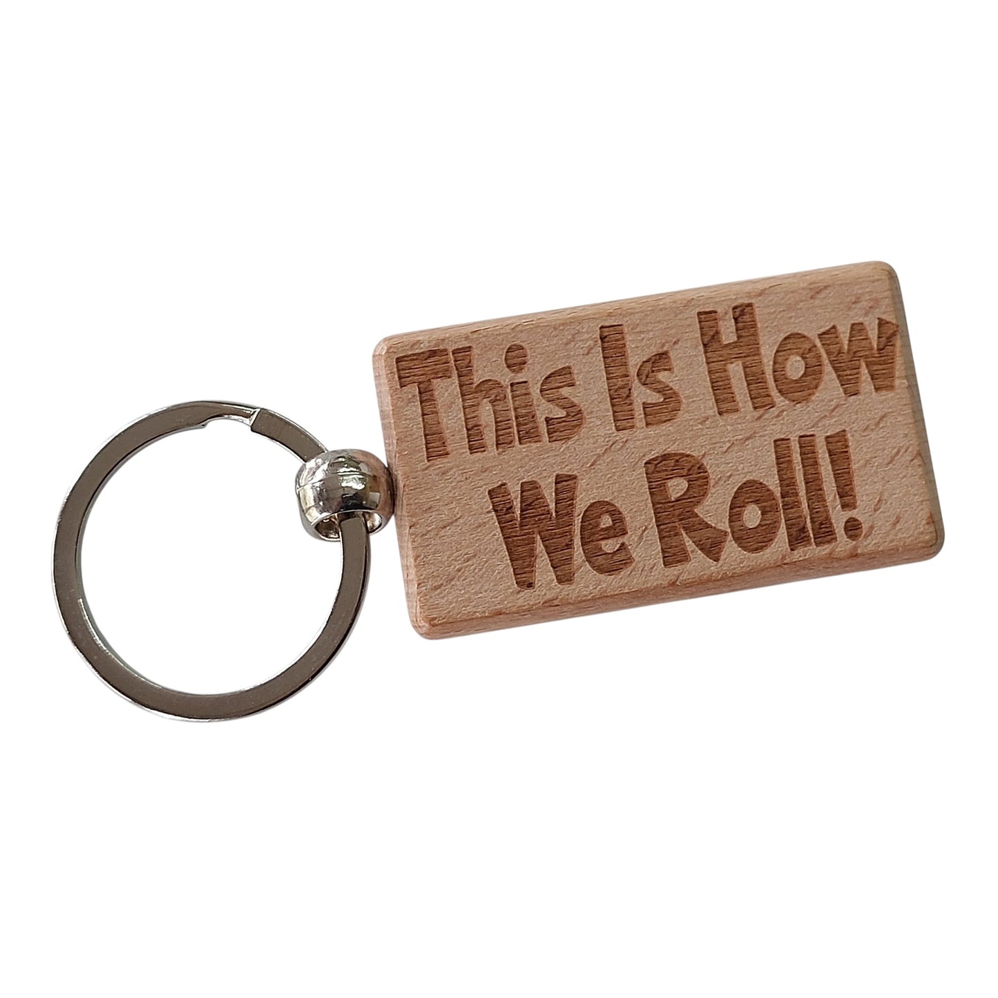 Campervan Motorhome Keyring Gift This Is How We Roll Engraved Wooden Keychain Present
