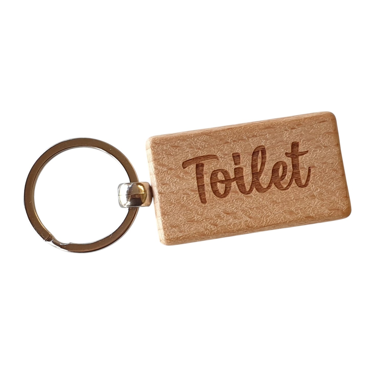 Toilet Keyring Nice Cute Custom Engraved Wooden Key Fob Novelty House Keys Present