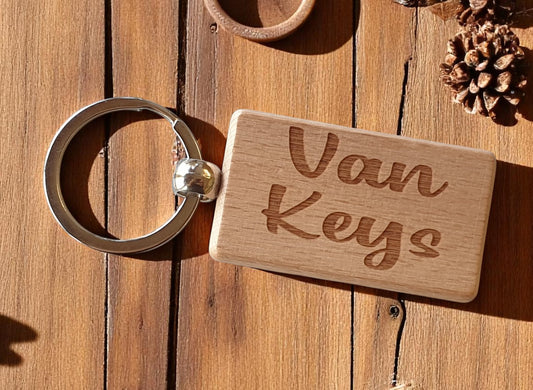 Van Keys Keyring Nice Cute Custom Engraved Wooden Key Fob Novelty House Work Keys Present