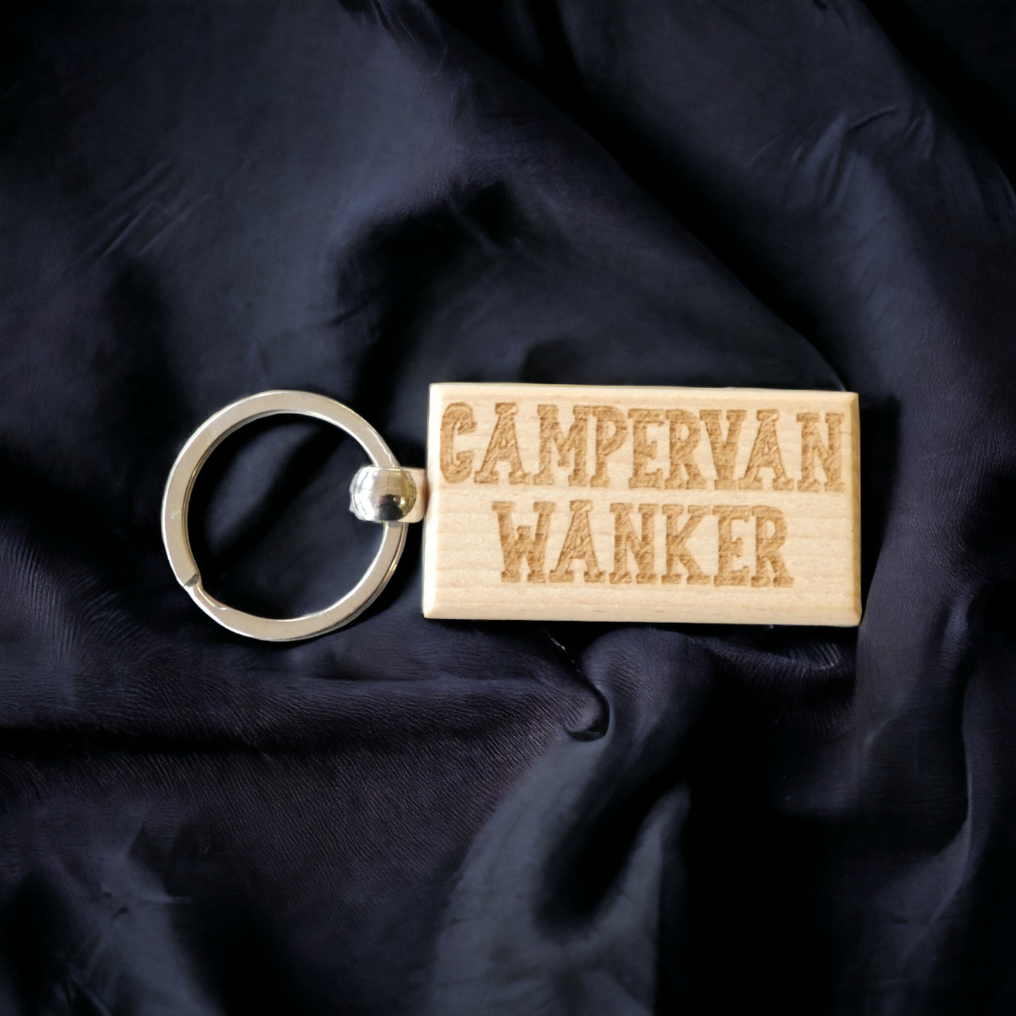Campervan Keyring Gift Campervan Wanker Cute Engraved Wooden Motorhome Key Fob Fun Novelty Nice Custom Present