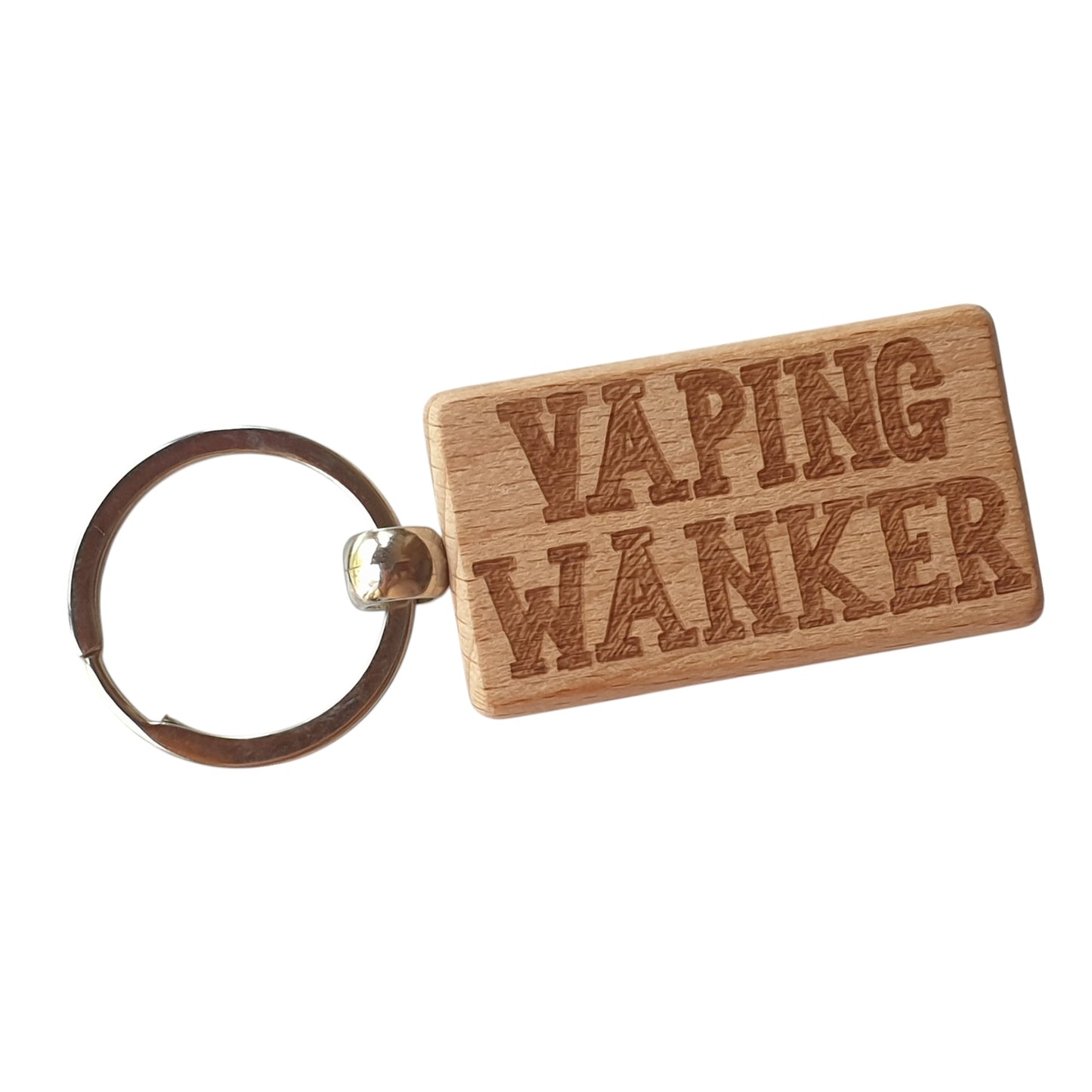Vape Keyring Gift - Vaping Wanker - Cute Engraved Wooden Vaper Key Fob Fun Novelty Nice Custom Present