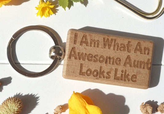 Uncle Keyring Gift I Am What An Awesome Looks Like Engraved Wooden Key Fob Present