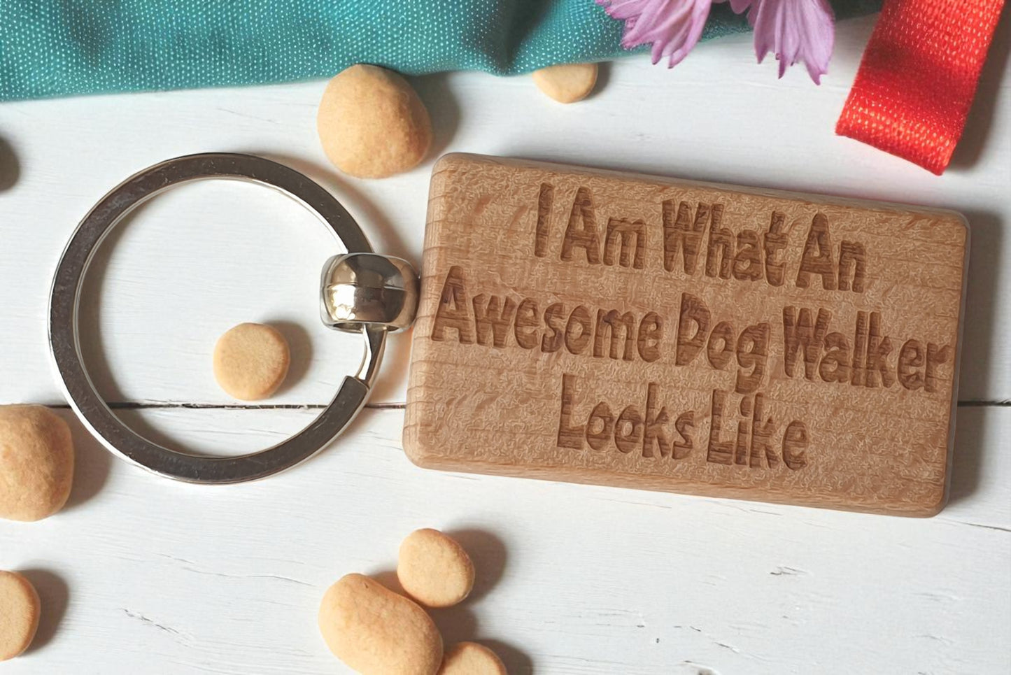 Dog Walker Keyring Gift I Am What An Awesome Looks Like Engraved Wooden Key Fob Present