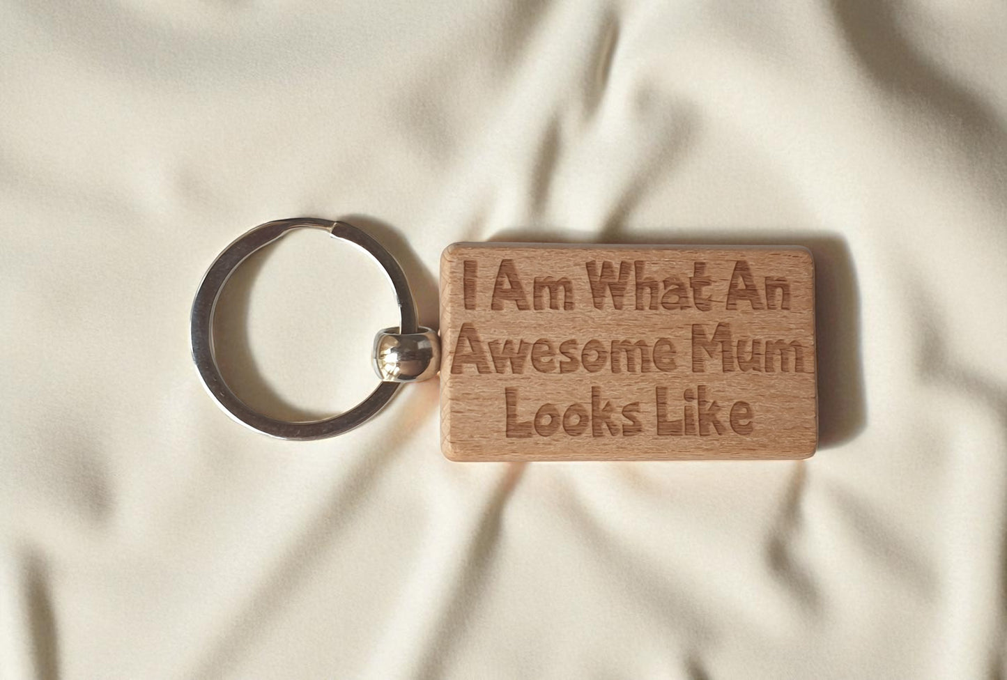 Mum Keyring Gift I Am What An Awesome Looks Like Engraved Wooden Key Fob Present