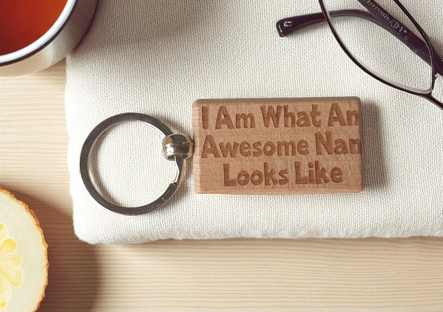Nan Keyring Gift I Am what An Awesome Looks Like Engraved Wooden Key Fob Present