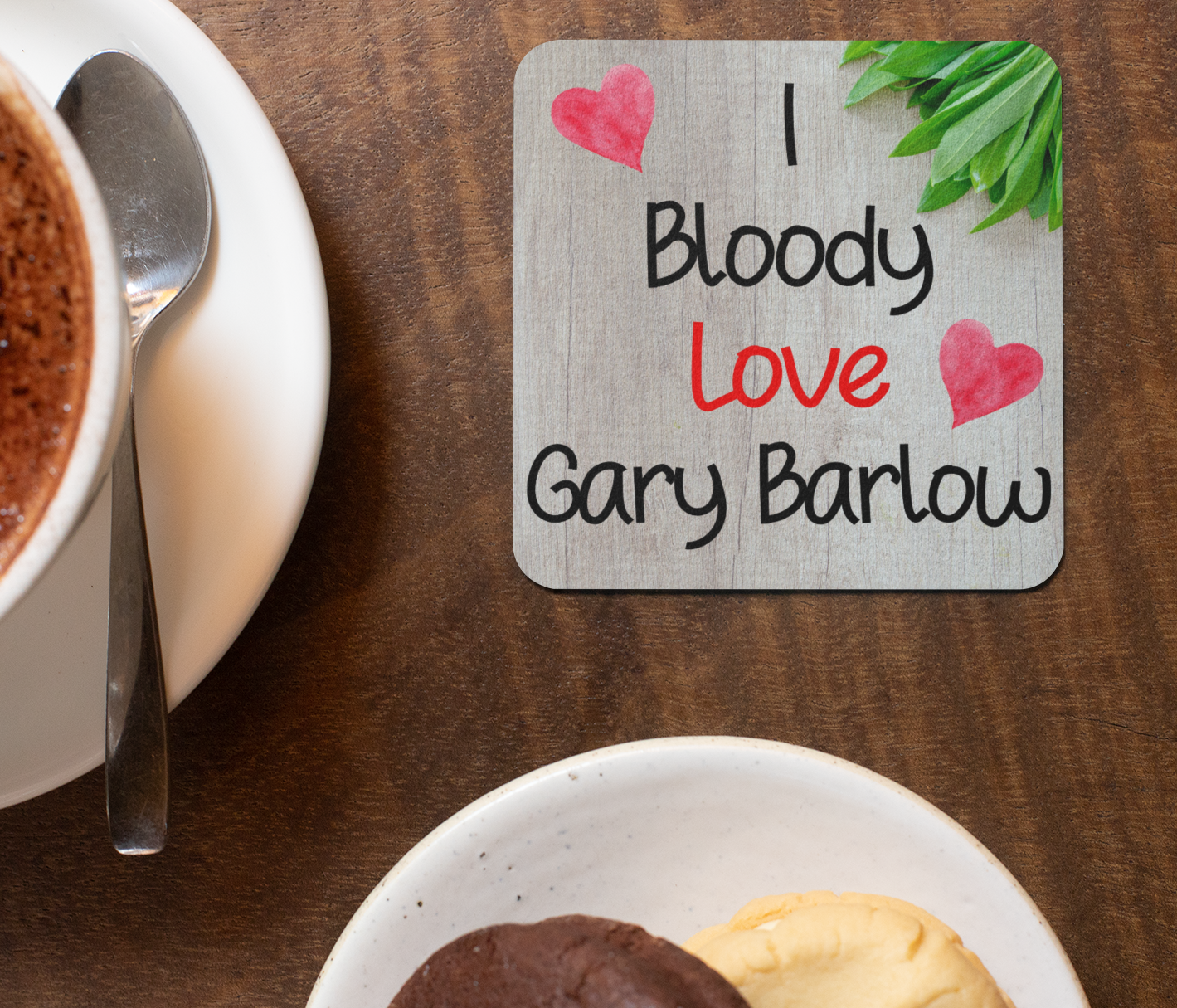 Singer Coaster Gift - I Bloody Love Gary Barlow - Cute Fun Novelty CORK Present