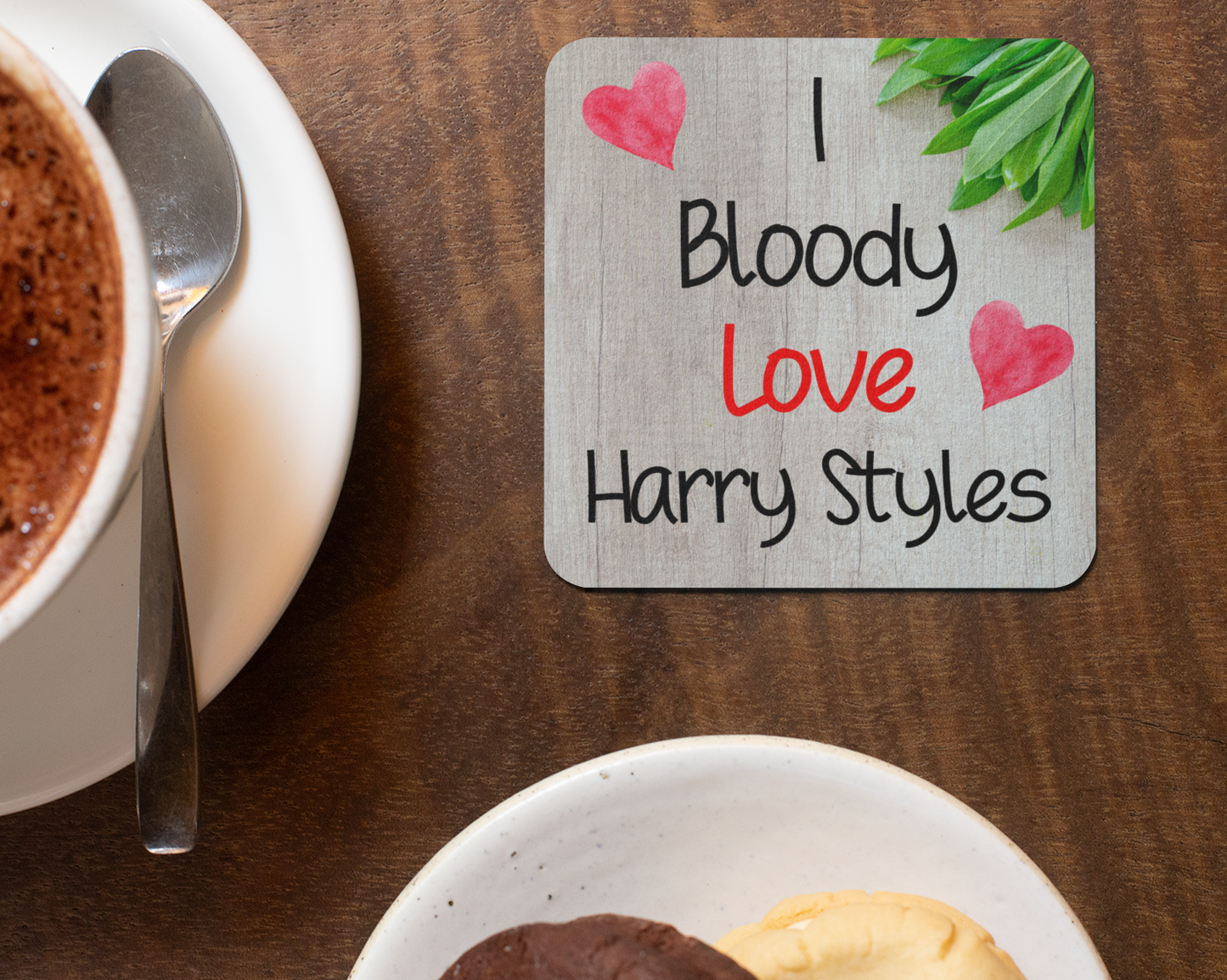Singer Coaster Gift - I Bloody Love Harry Styles - Cute Fun Novelty CORK Present