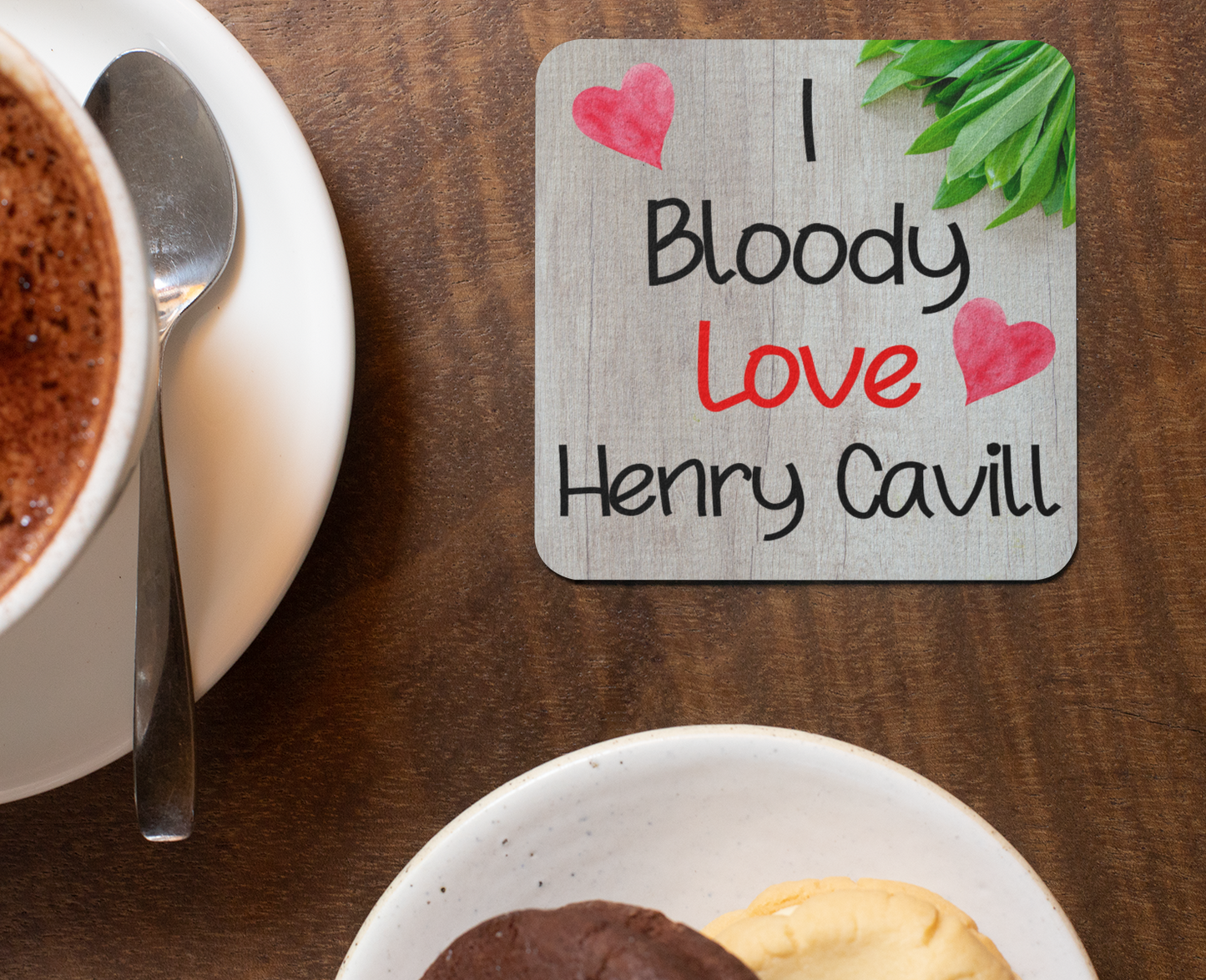Film Star Coaster Gift - I Bloody Love Henry Cavill - Cute Fun Novelty CORK Present