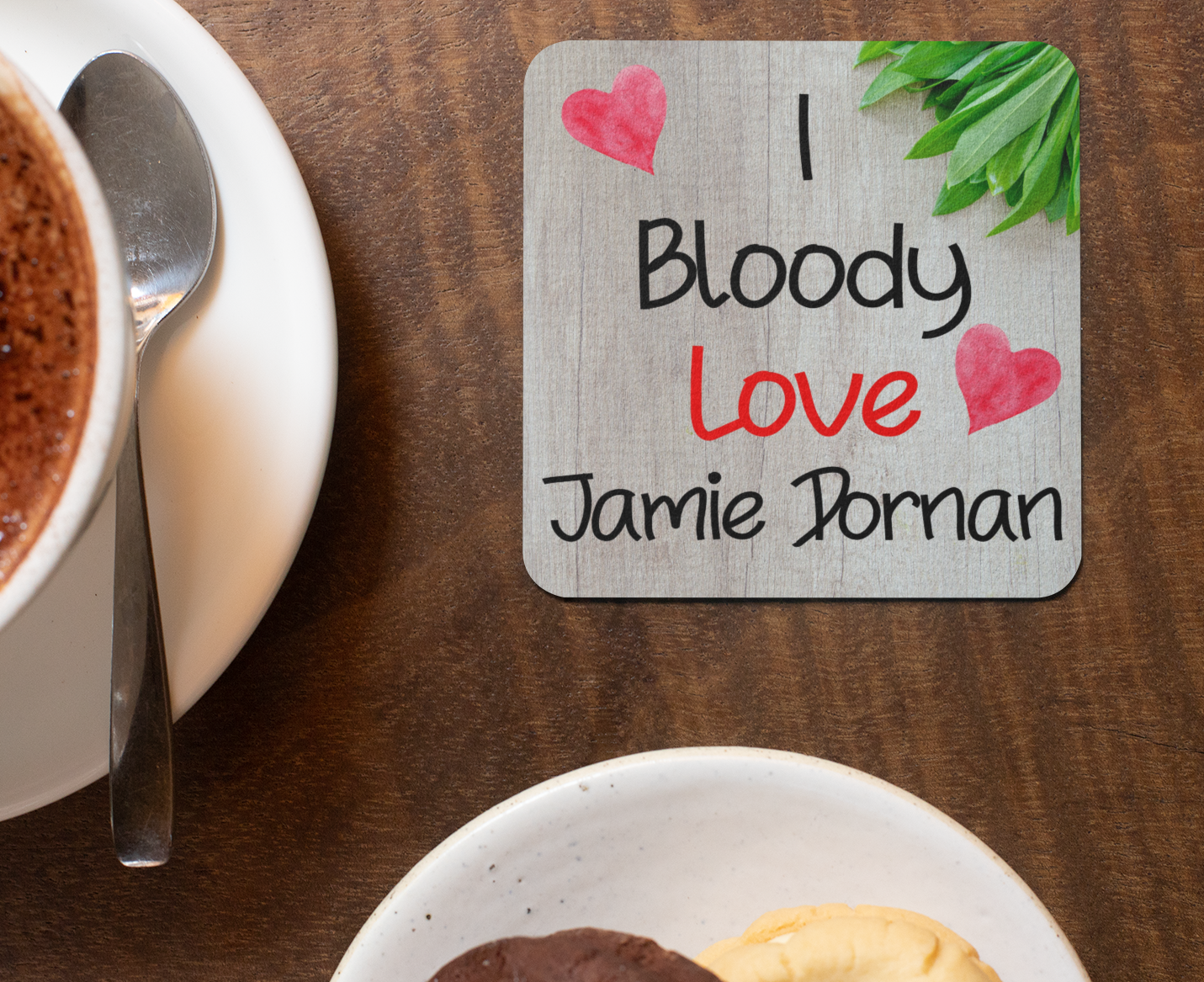 Film Star Coaster Gift - I Bloody Love Jamie Dornan - Cute Fun Novelty CORK Present