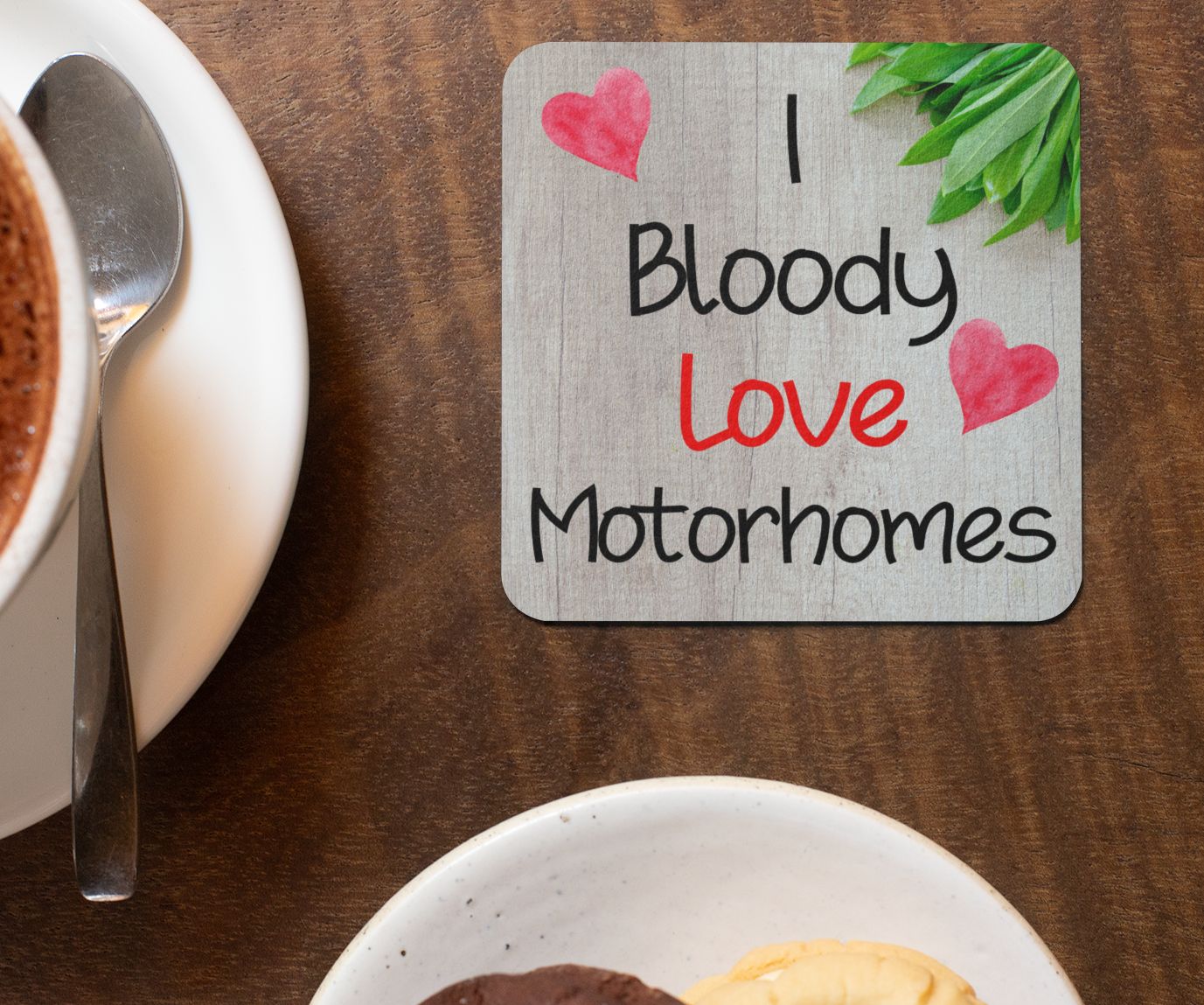 Motorhome Coaster Gift - I Bloody Love Motorhomes - Fun Novelty CORK Cute Holiday Present