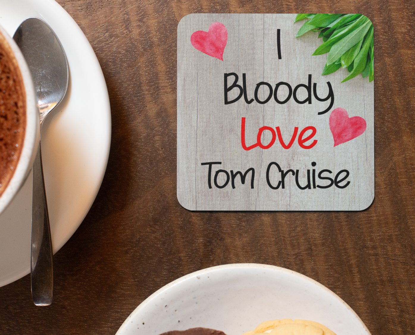 Film Star Coaster Gift - I Bloody Love Tom Cruise - Cute Fun Novelty CORK Present