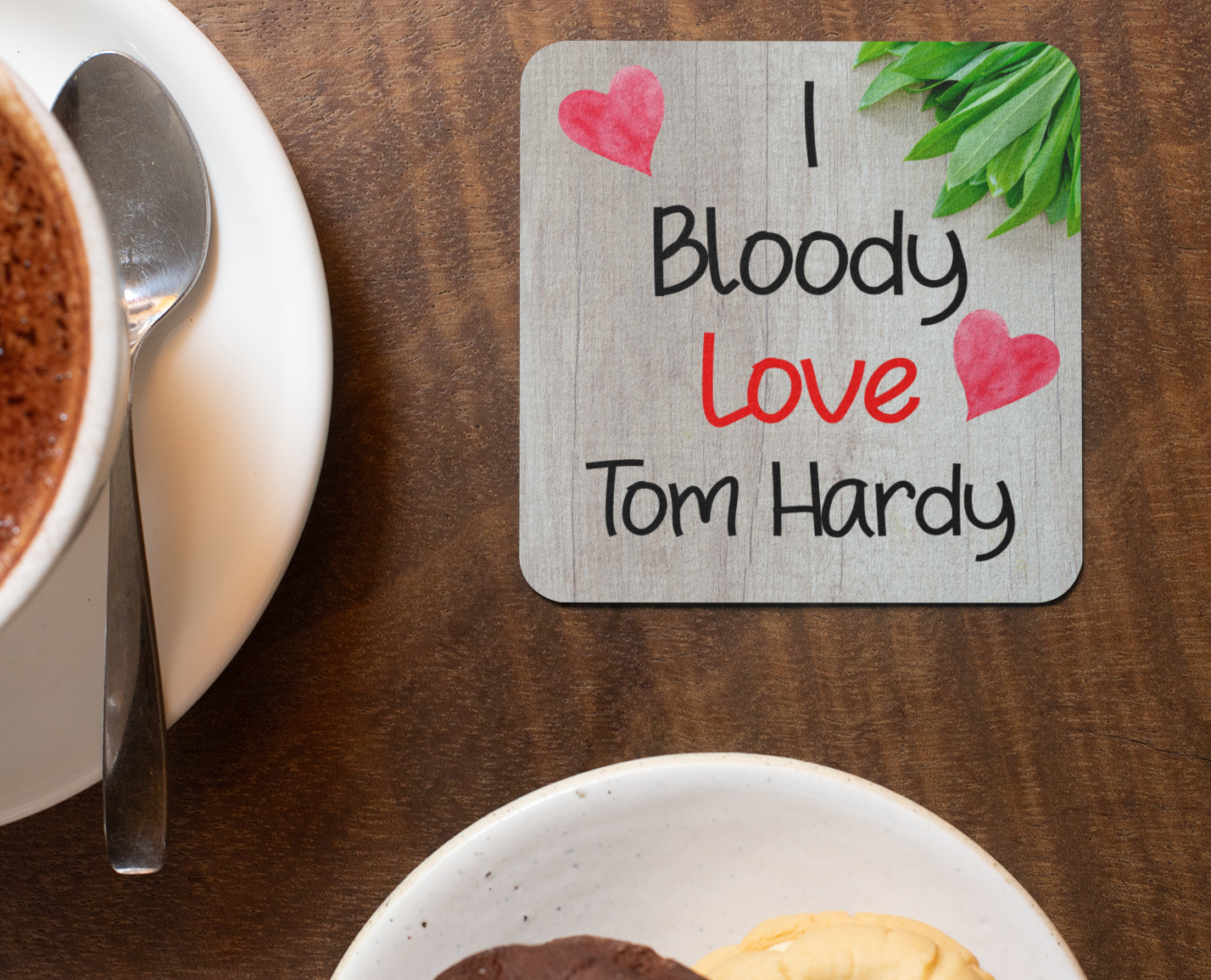 Film Star Coaster Gift - I Bloody Love Tom Hardy - Cute Fun Novelty CORK Present