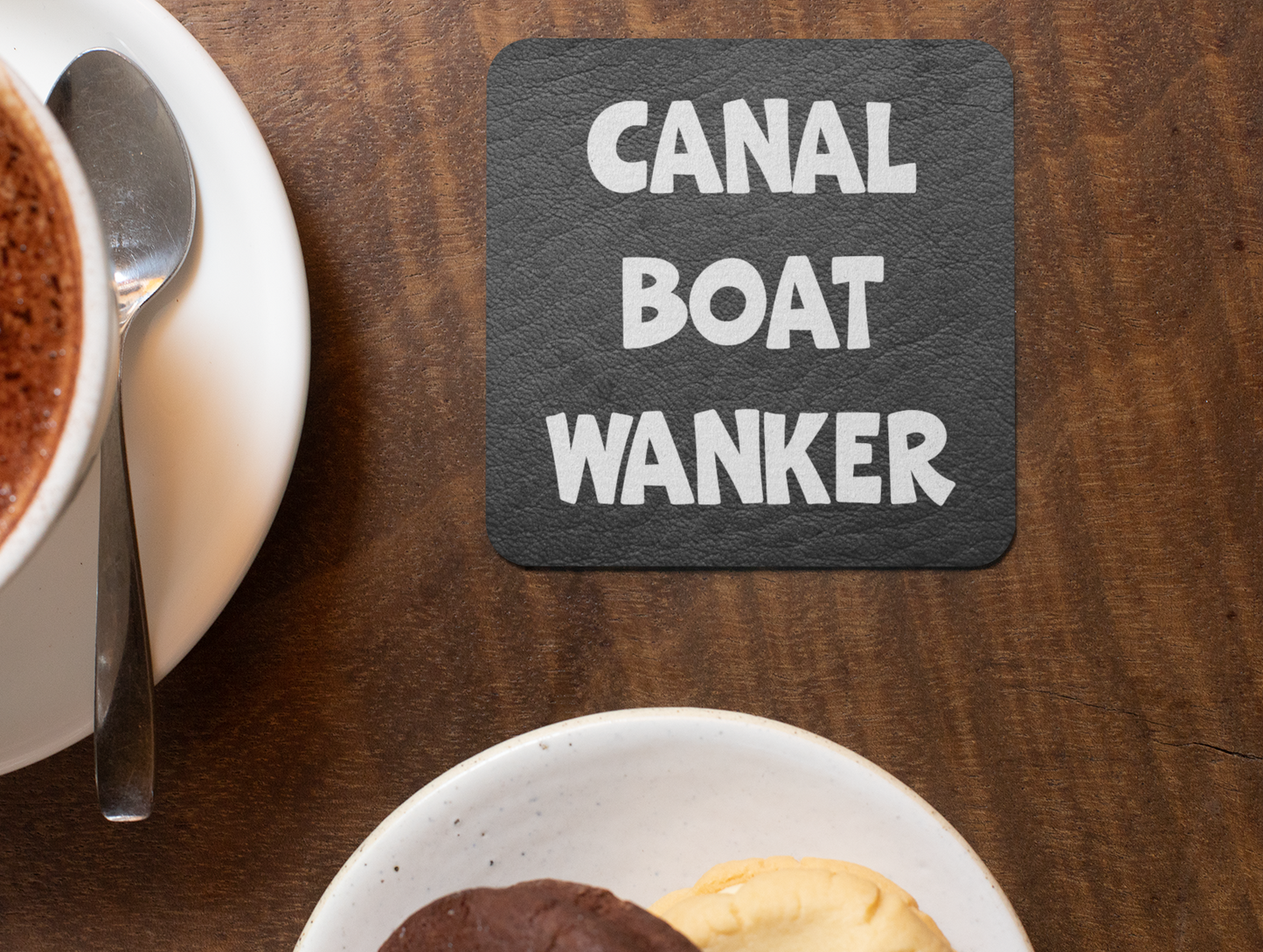 Boating Coaster Gift - Canal Boat Wanker - Funny Cheeky Rude Cute Novelty Present