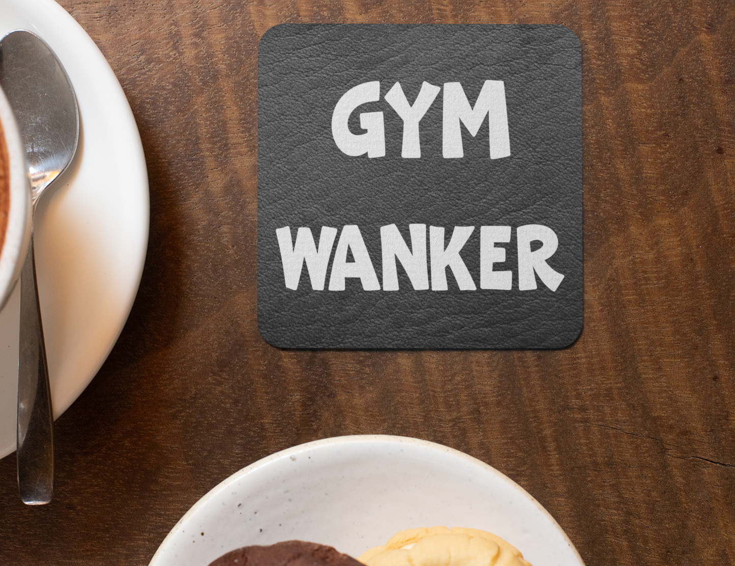 Gym Coaster Gift - Gym Wanker - Funny Cheeky Rude Cute Novelty Exercise Present