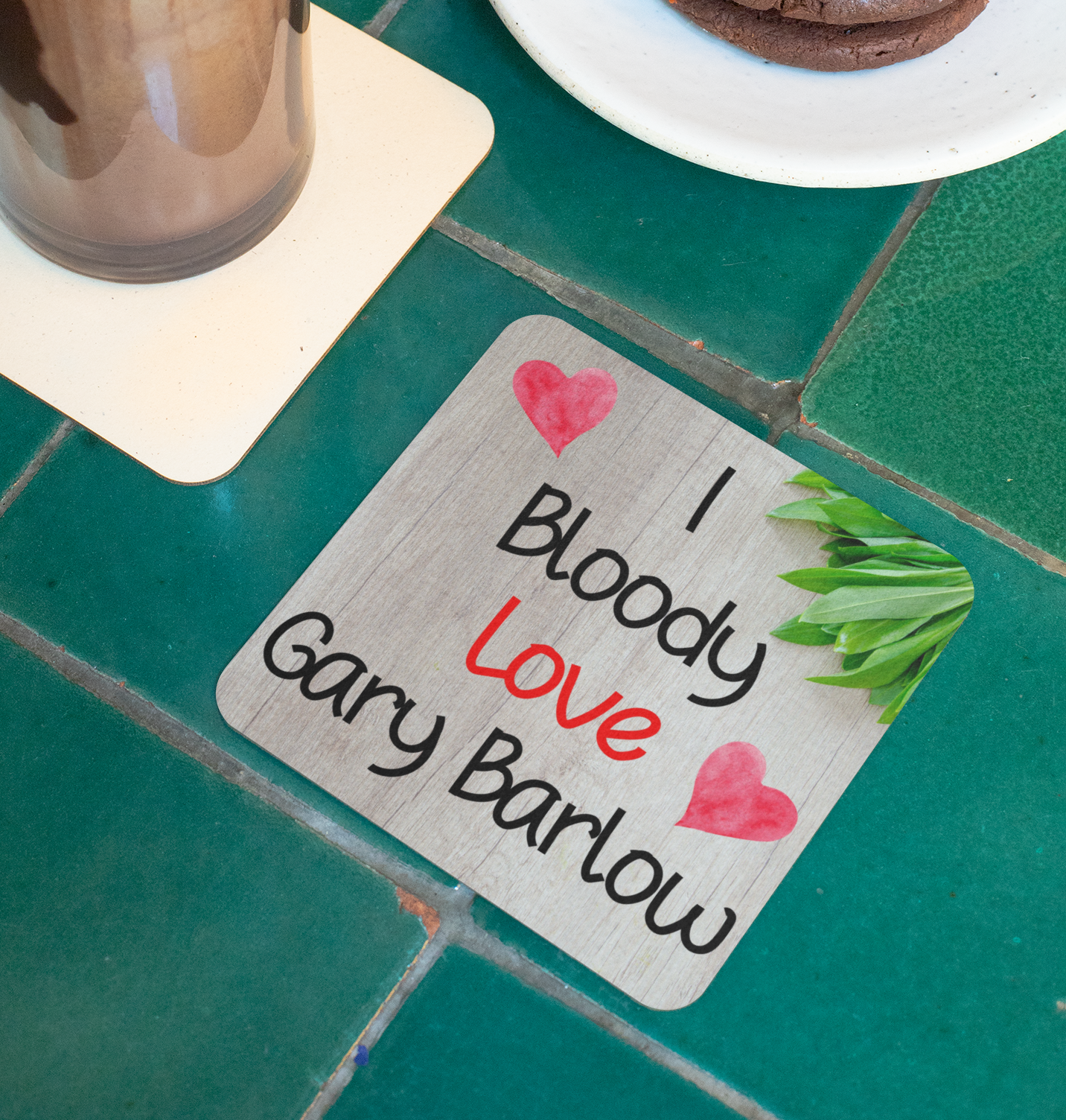Singer Coaster Gift - I Bloody Love Gary Barlow - Cute Fun Novelty CORK Present