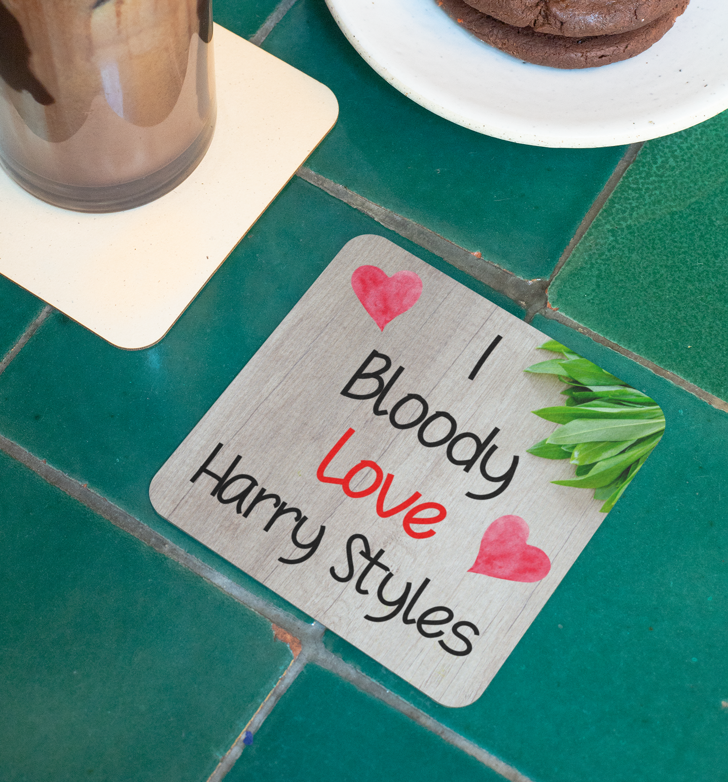 Singer Coaster Gift - I Bloody Love Harry Styles - Cute Fun Novelty CORK Present