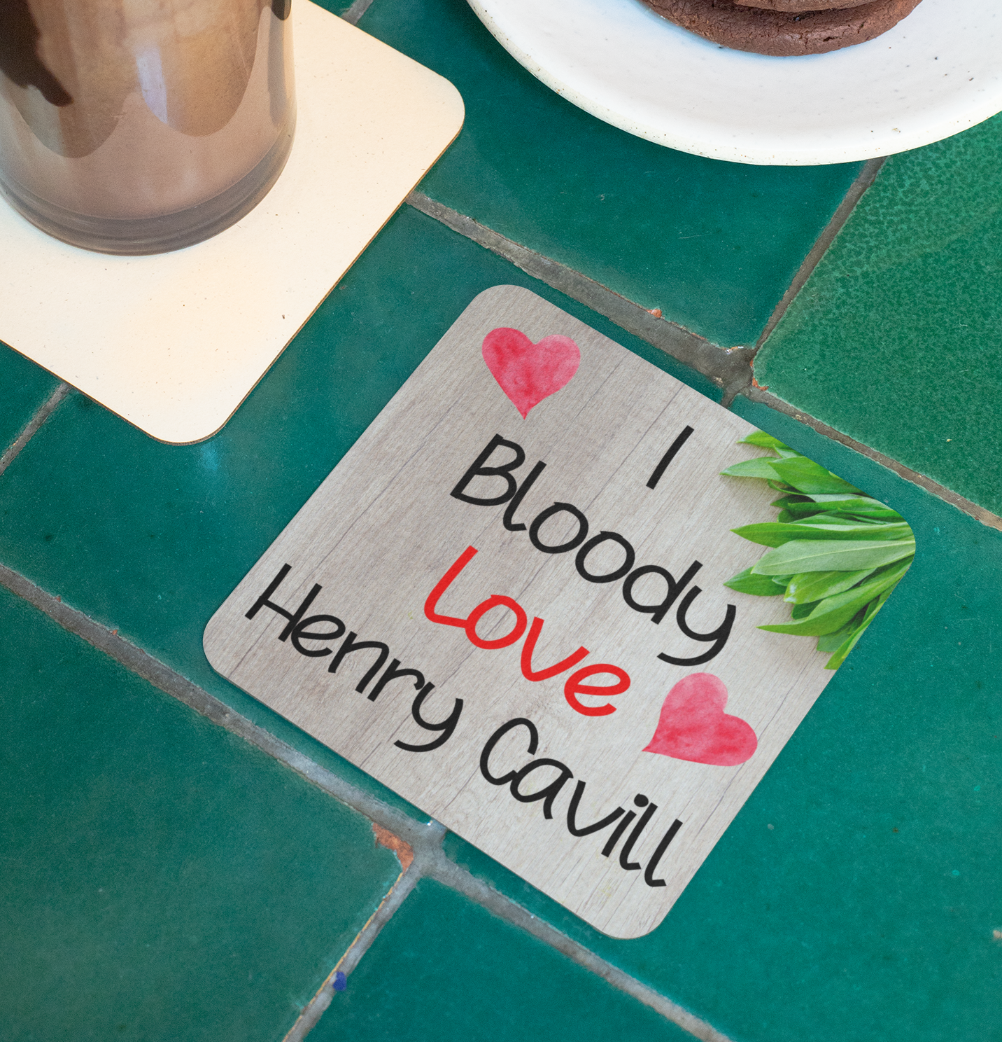 Film Star Coaster Gift - I Bloody Love Henry Cavill - Cute Fun Novelty CORK Present